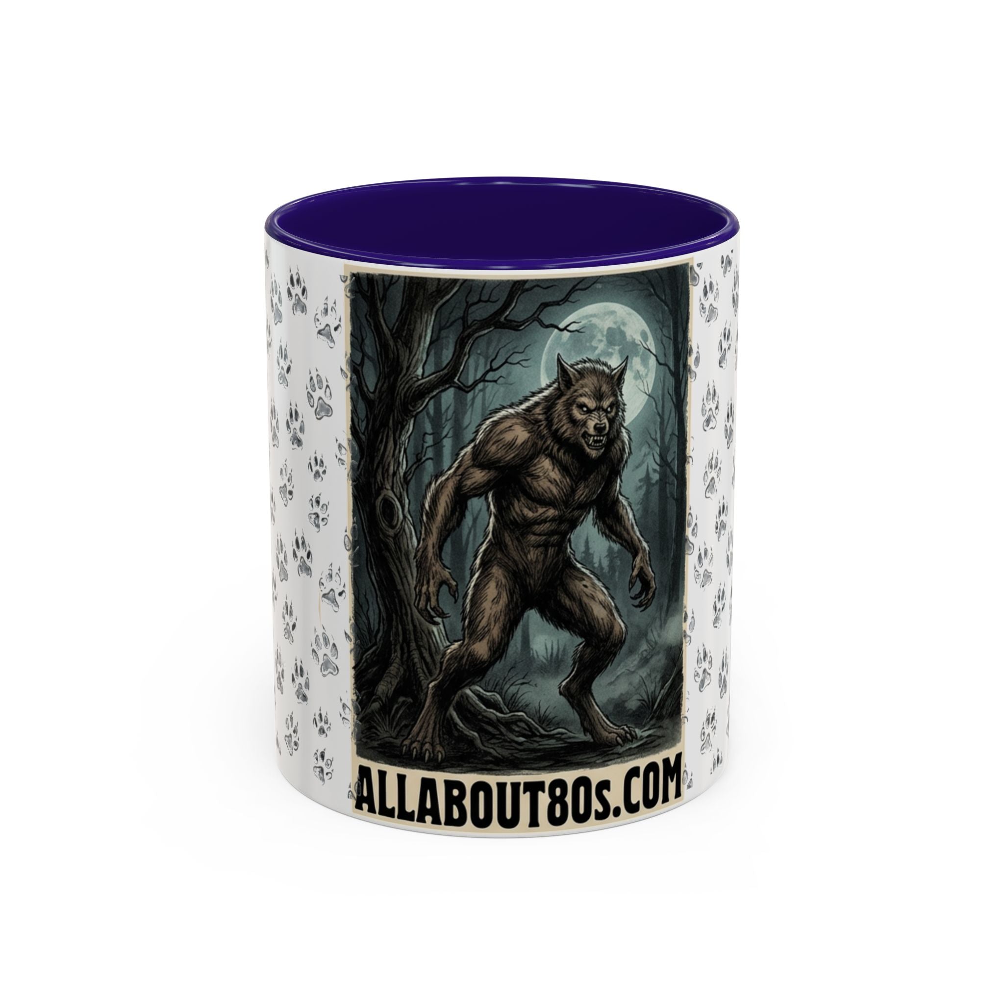 Werewolf Pawprint Mug — Gothic Moonlit Monster Coffee Cup (11oz & 15oz)