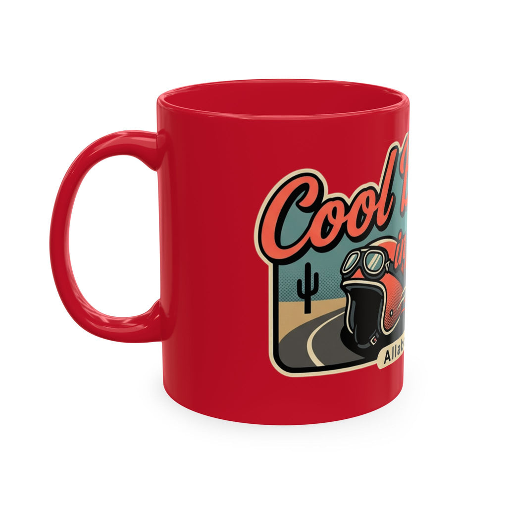 Cool Breeze in My Hair Route 66 Motorcycle Mug — Retro Biker Coffee Cup