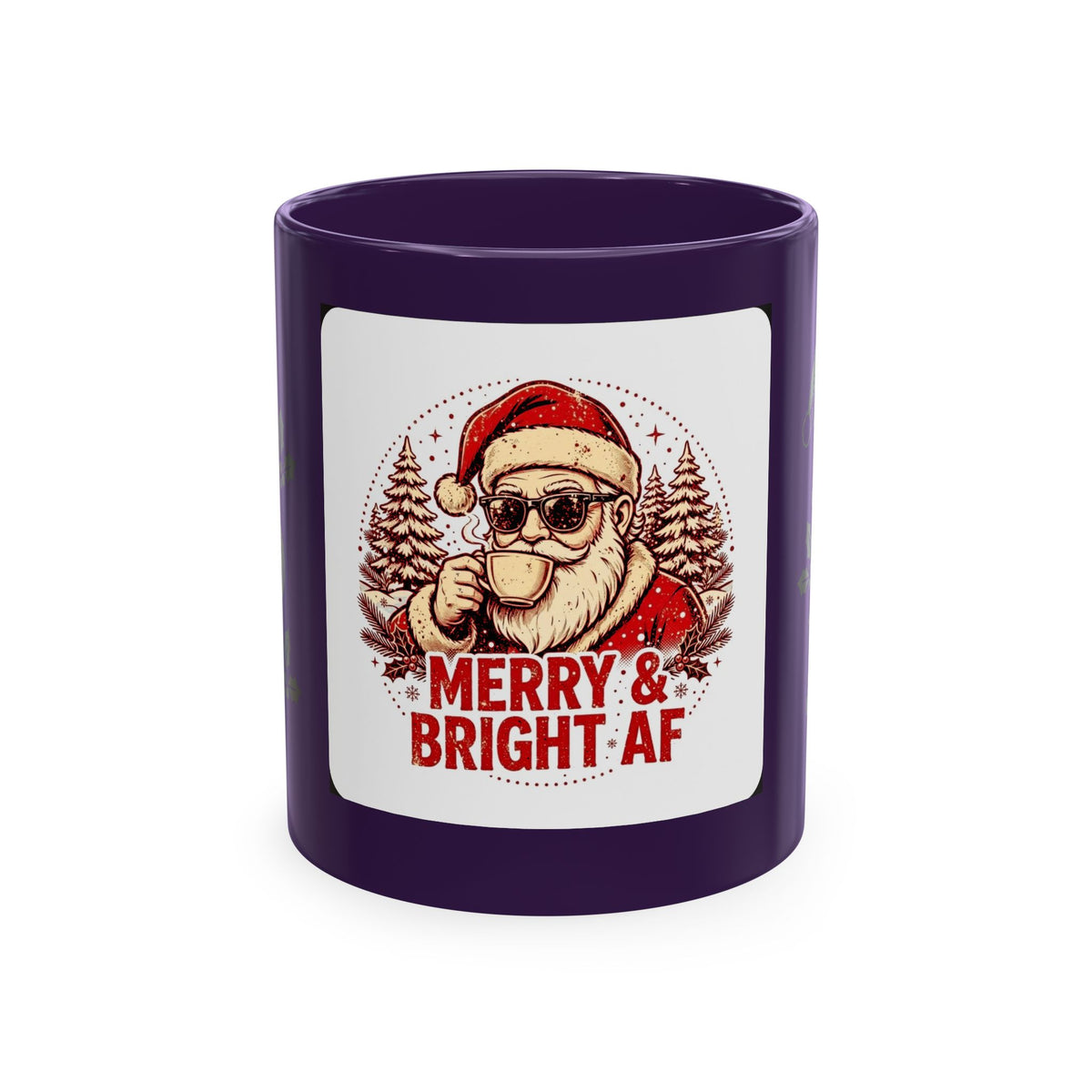 Merry & Bright AF Christmas Santa Ceramic Mug