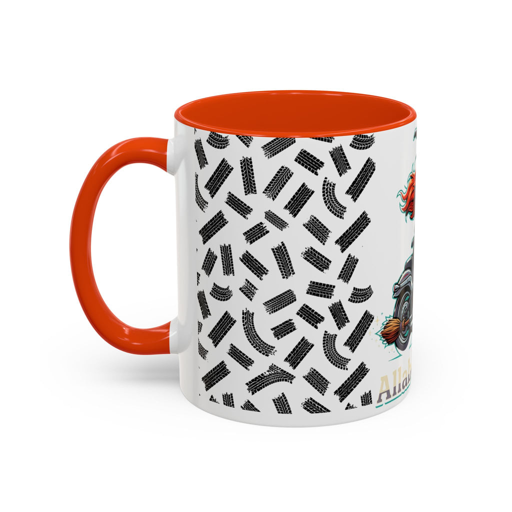 Witch Motorcycle Mug — Red-Haired Biker Witch Ceramic Coffee Cup