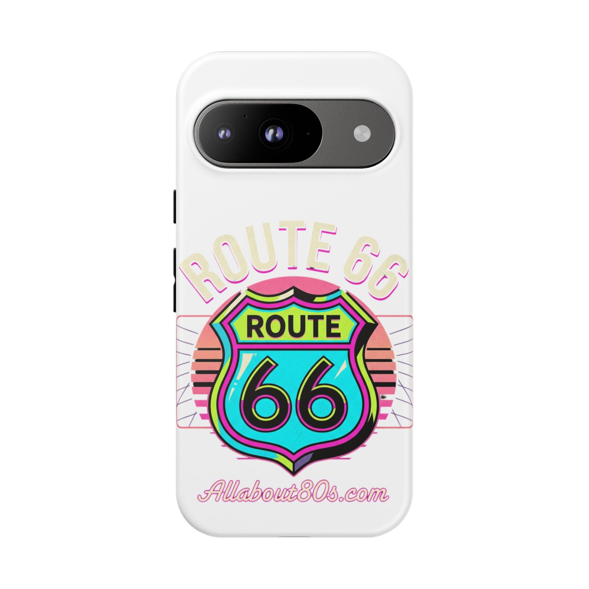Route 66 Neon Phone Case — Retro Road Trip iPhone Cover