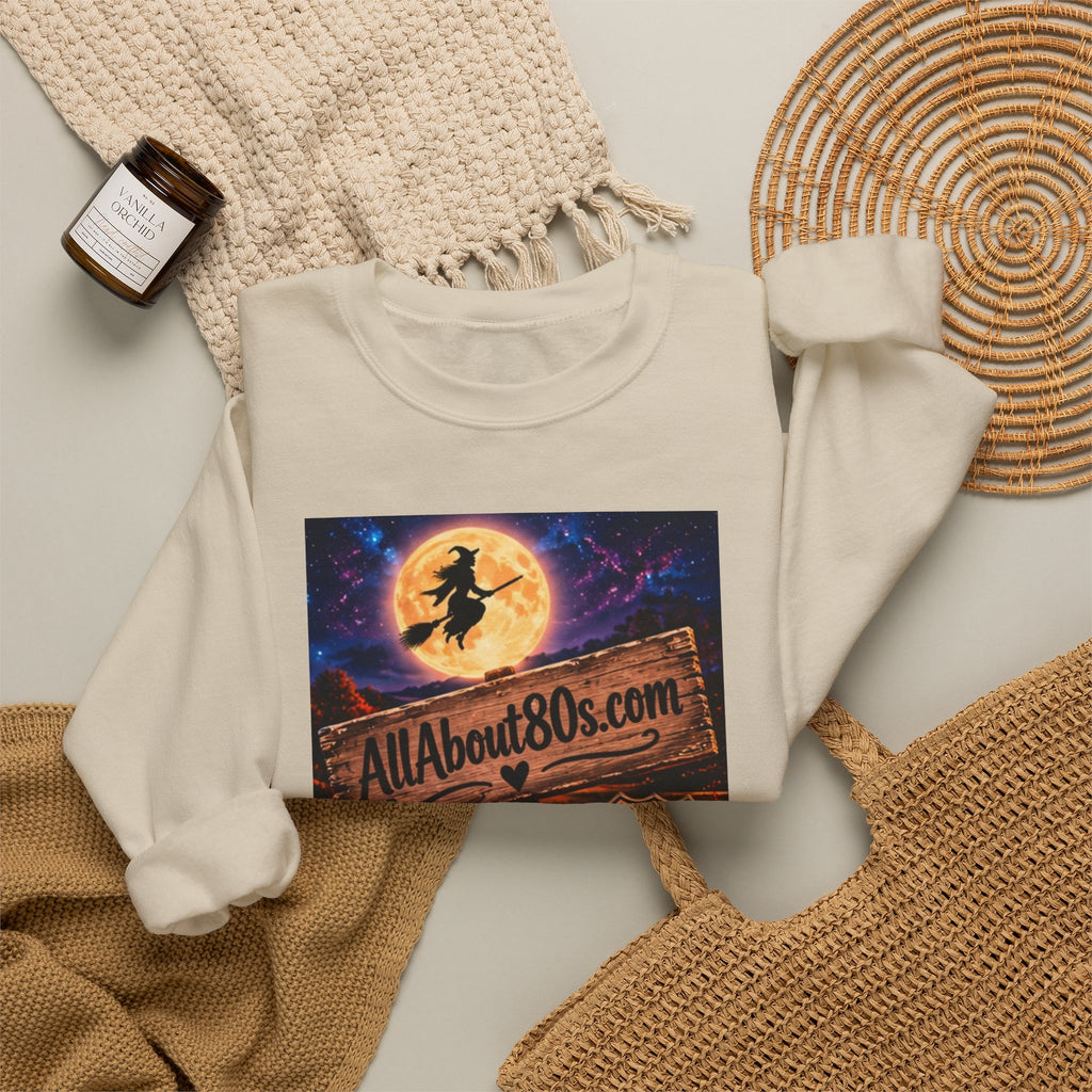 Halloween Route 66 Sweatshirt — AllAbout80s.com Pumpkin Witch Crewneck