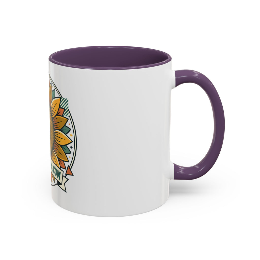 Sunflower Logo Coffee Mug — AllAbout80s.com Accent Ceramic Mug (11/15oz)