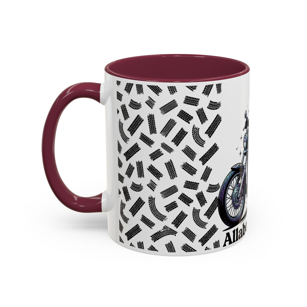Witch Biker Coffee Mug (11oz/15oz) — Gothic Motorcycle Witch Illustration