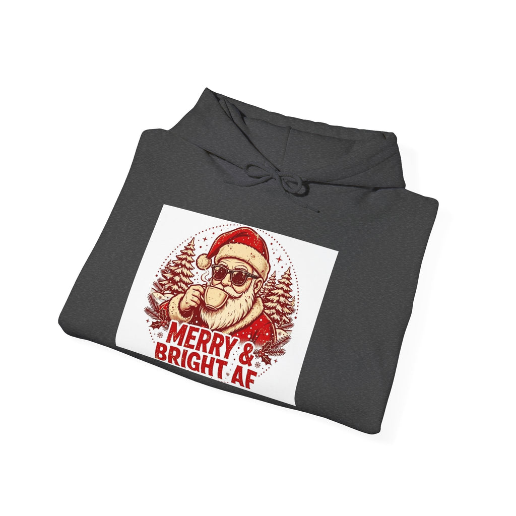 Merry & Bright AF Christmas Santa Hoodie