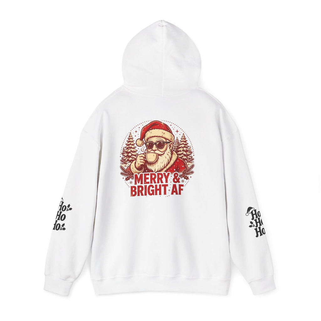 Merry & Bright AF Christmas Santa Hoodie
