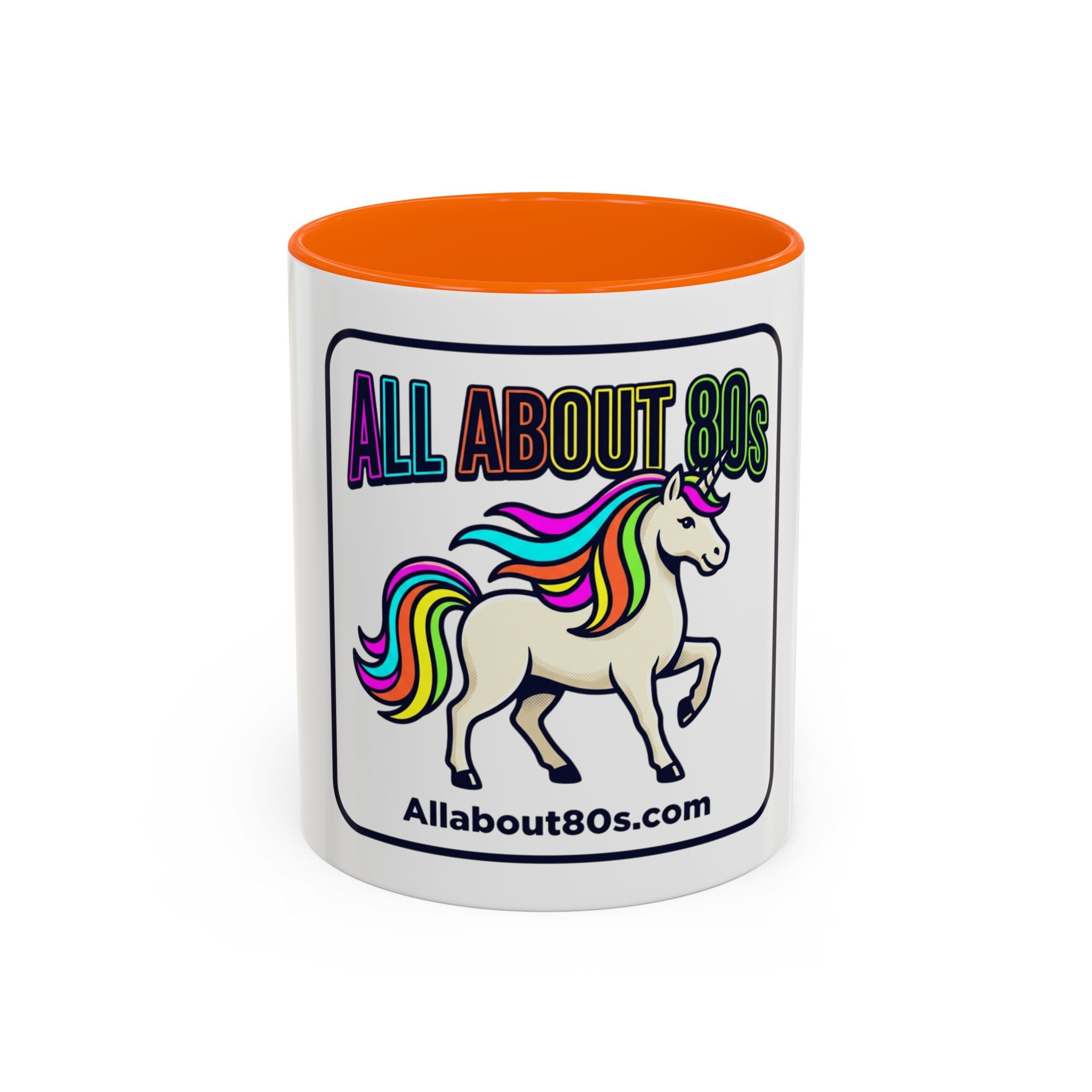 80s Unicorn Coffee Mug — Allabout80s Retro Rainbow Accent Mug (11/15oz)