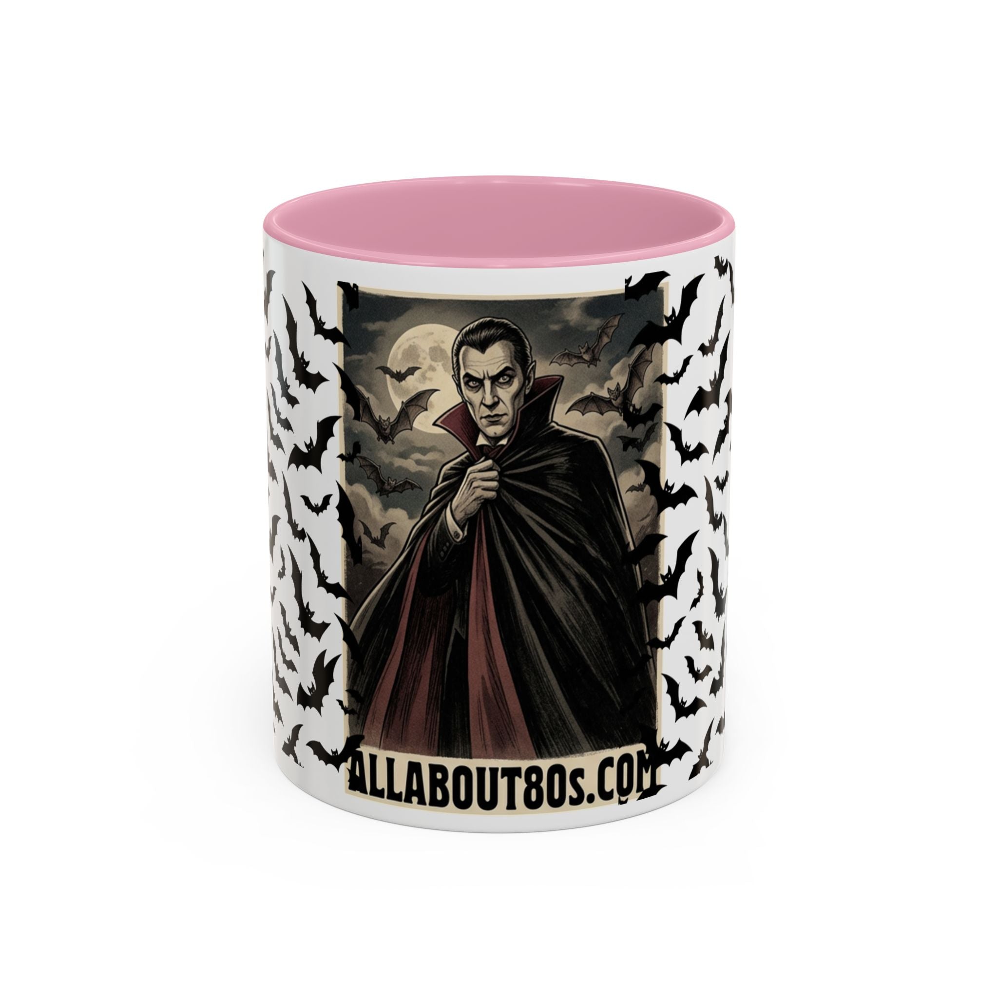 Vampire Dracula Bat Pattern Coffee Mug – Gothic Halloween 11oz/15oz