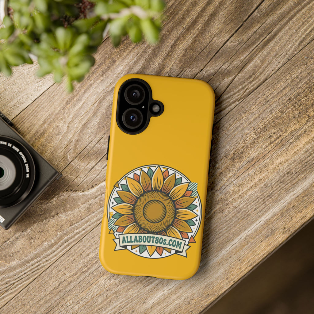 Sunflower Logo Phone Case — AllAbout80s.com Yellow Protective Cover