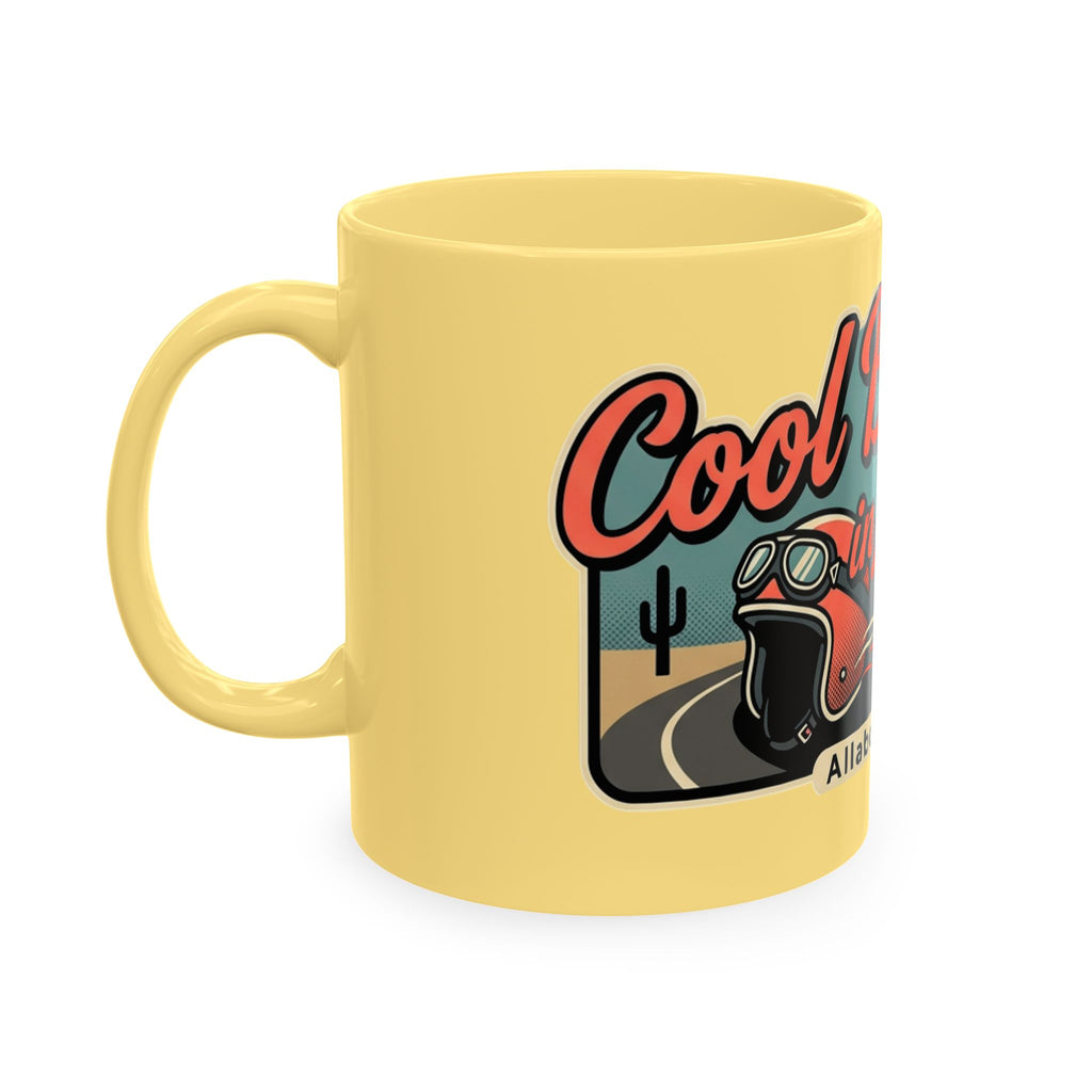 Cool Breeze in My Hair Route 66 Motorcycle Mug — Retro Biker Coffee Cup