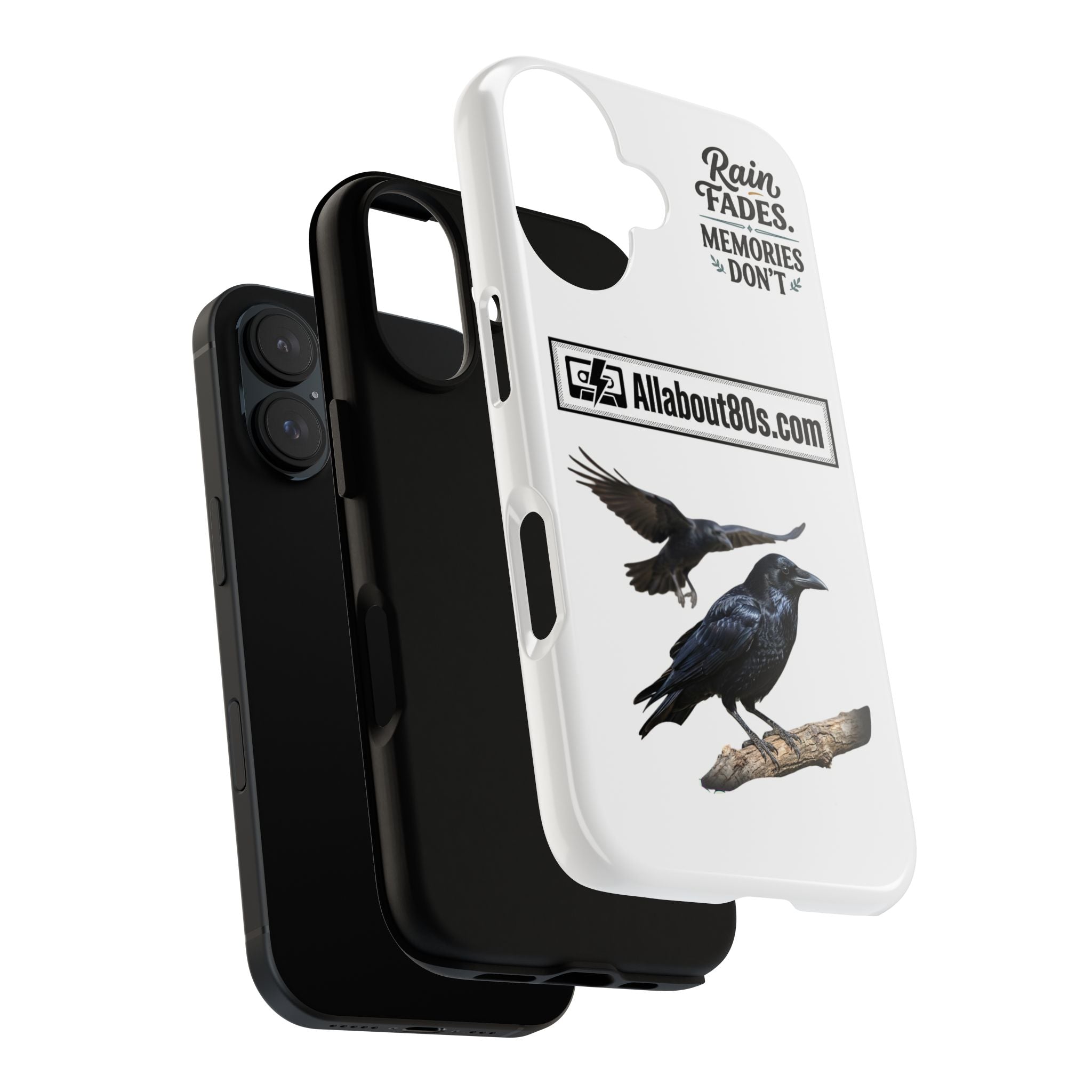 Raven Flight Phone Case — Protective iPhone Case with Black Crow Design