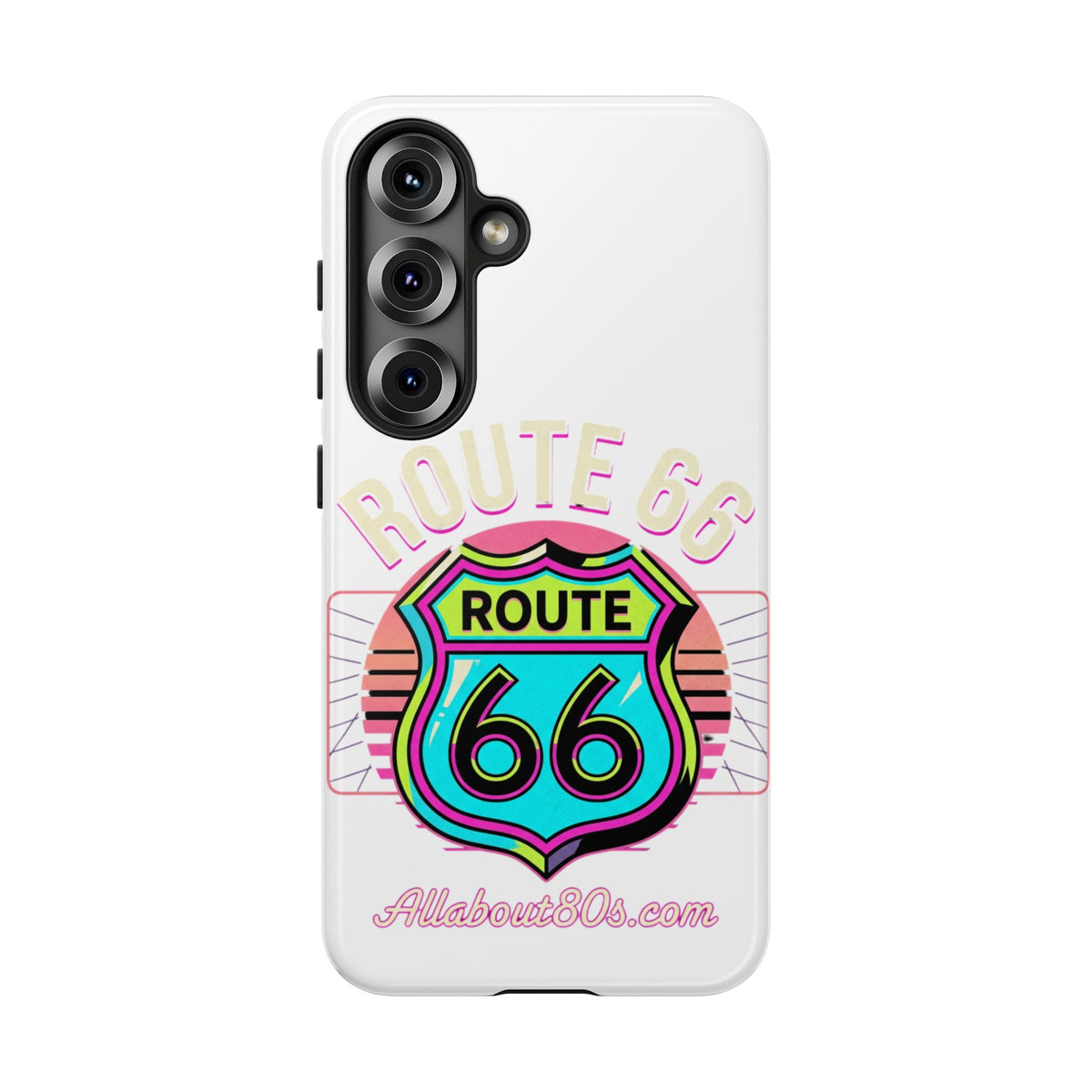 Route 66 Neon Phone Case — Retro Road Trip iPhone Cover
