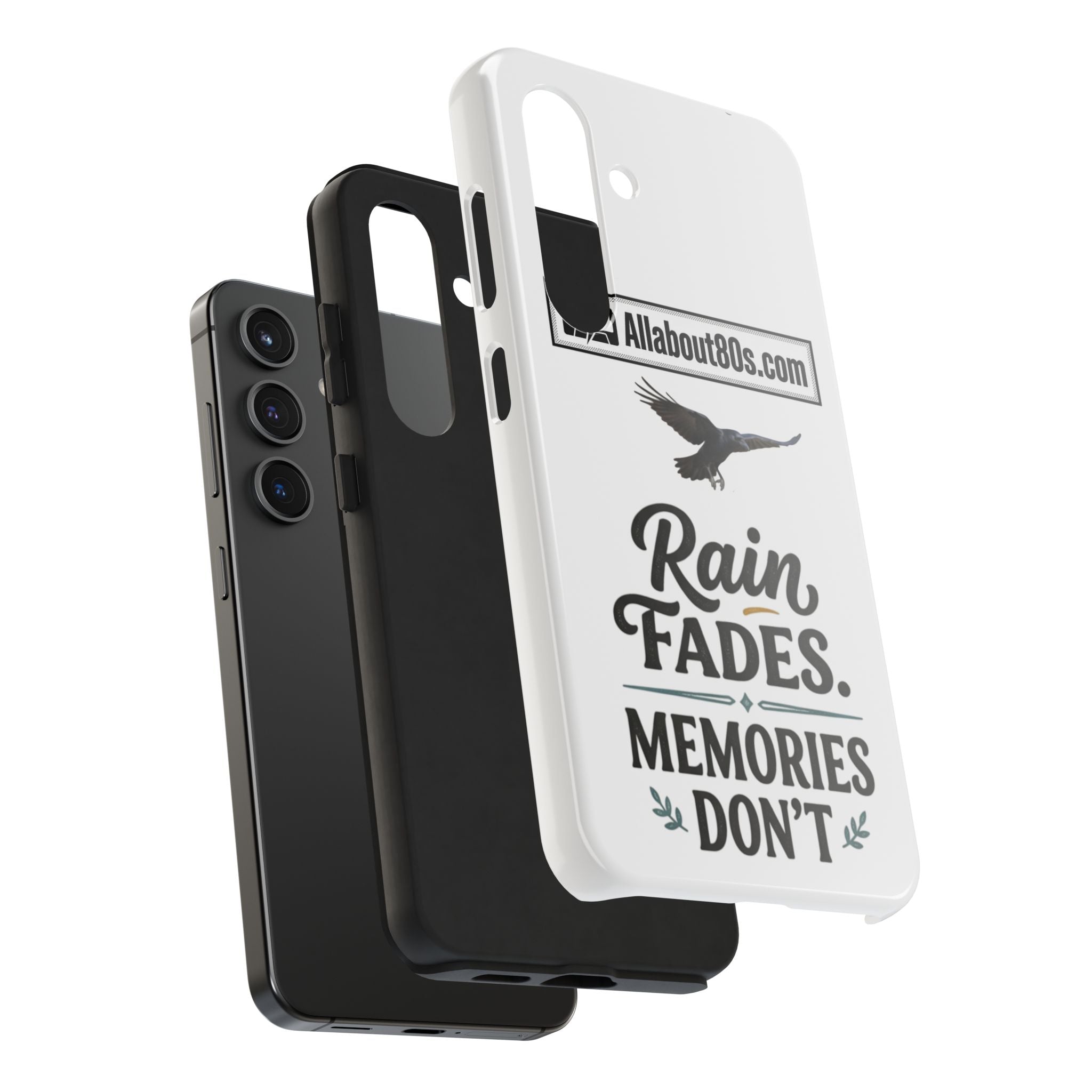 Tough Phone Case — "Rain Fades. Memories Don't" Raven Phone Cover, Protective iPhone Case