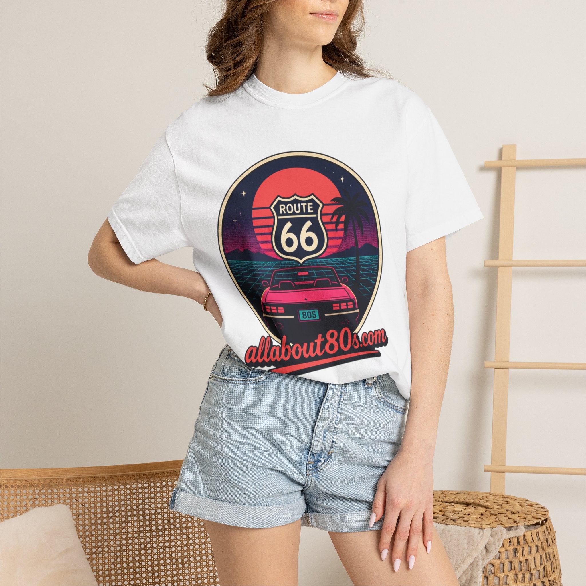 Route 66 80s Retro T-Shirt — AllAbout80s.com Vintage Sunset Tee