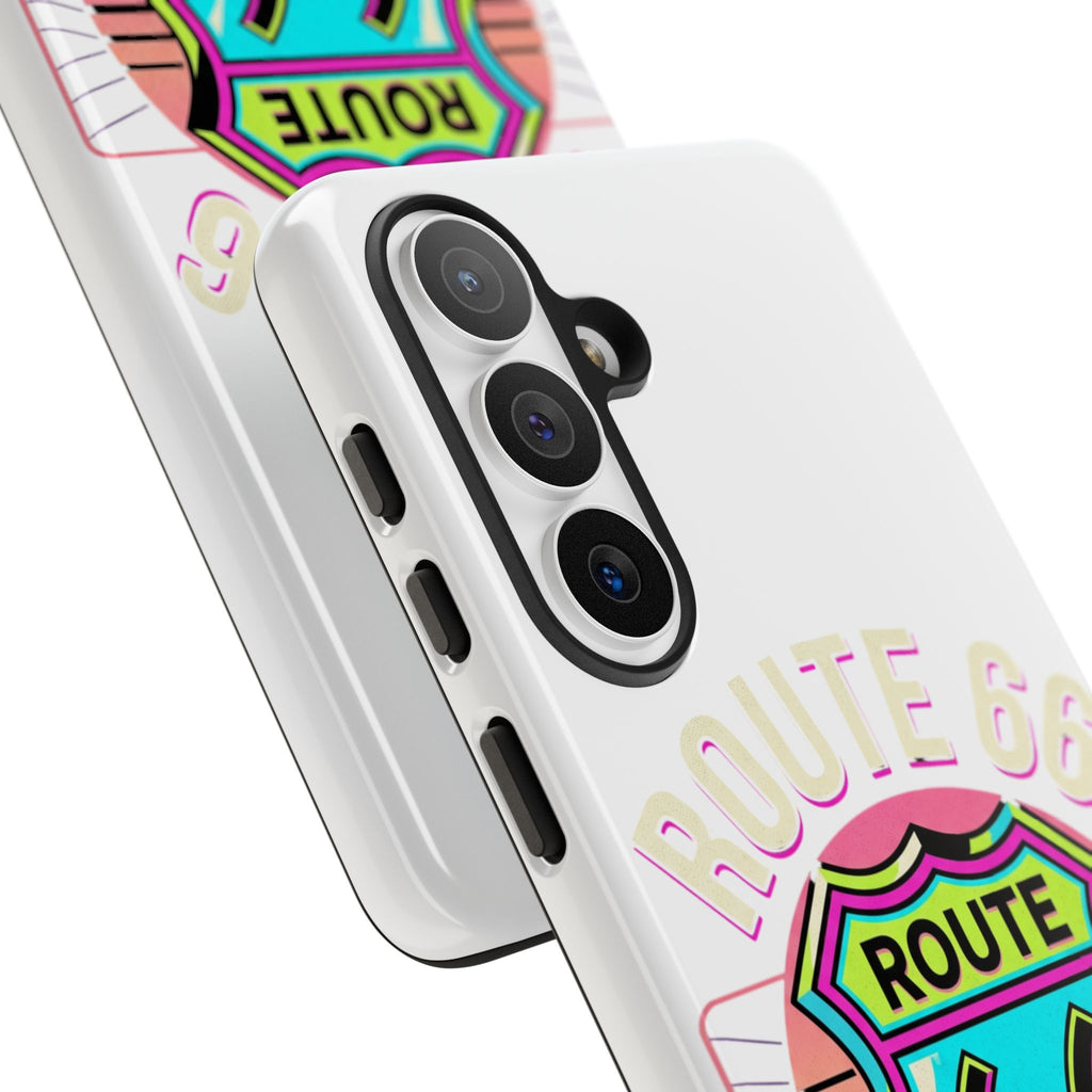 Route 66 Neon Phone Case — Retro Road Trip iPhone Cover