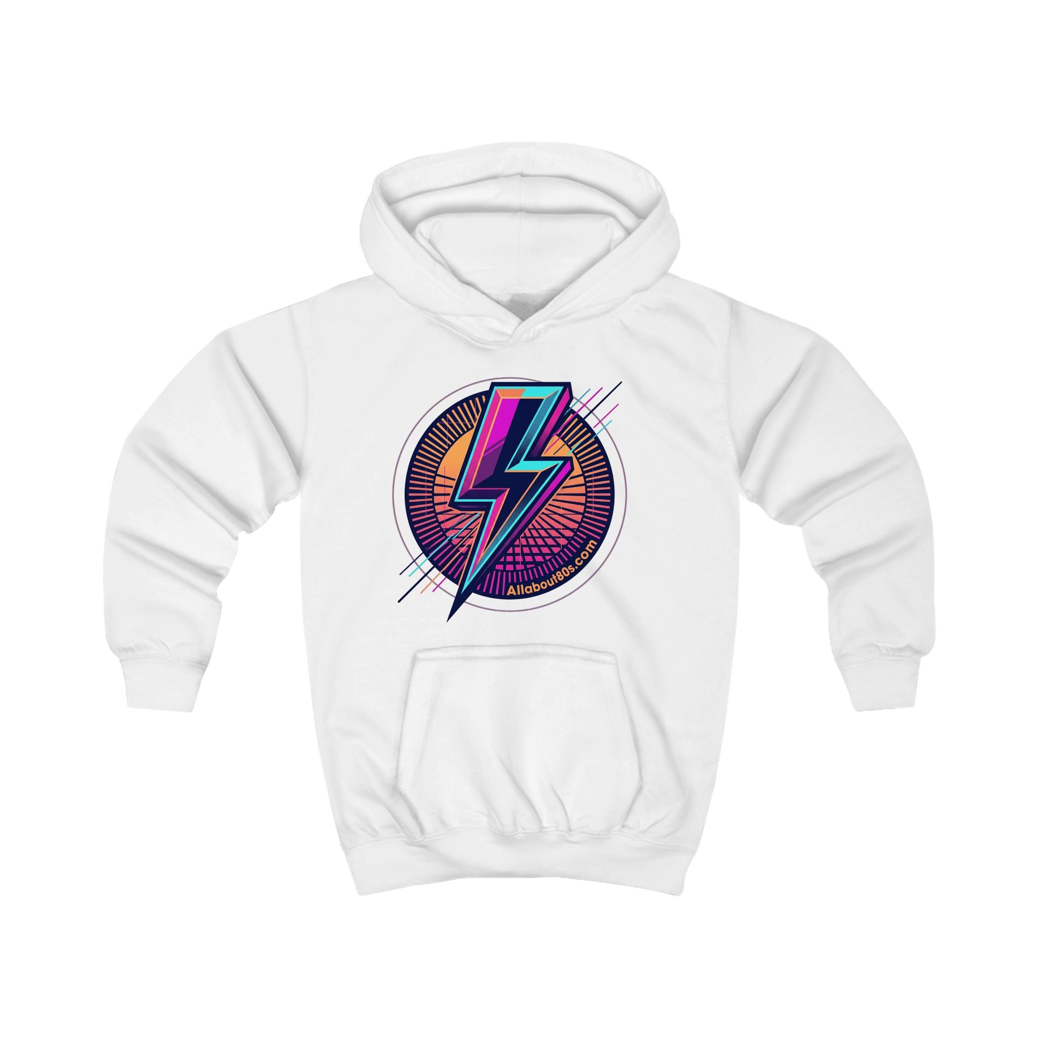 Kids Hoodie - Retro Lightning Bolt Graphic Hooded Sweatshirt for Boys & Girls