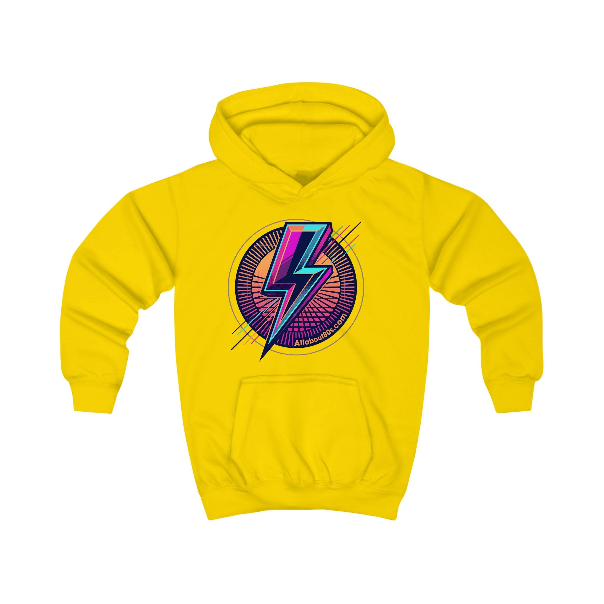Kids Hoodie - Retro Lightning Bolt Graphic Hooded Sweatshirt for Boys & Girls