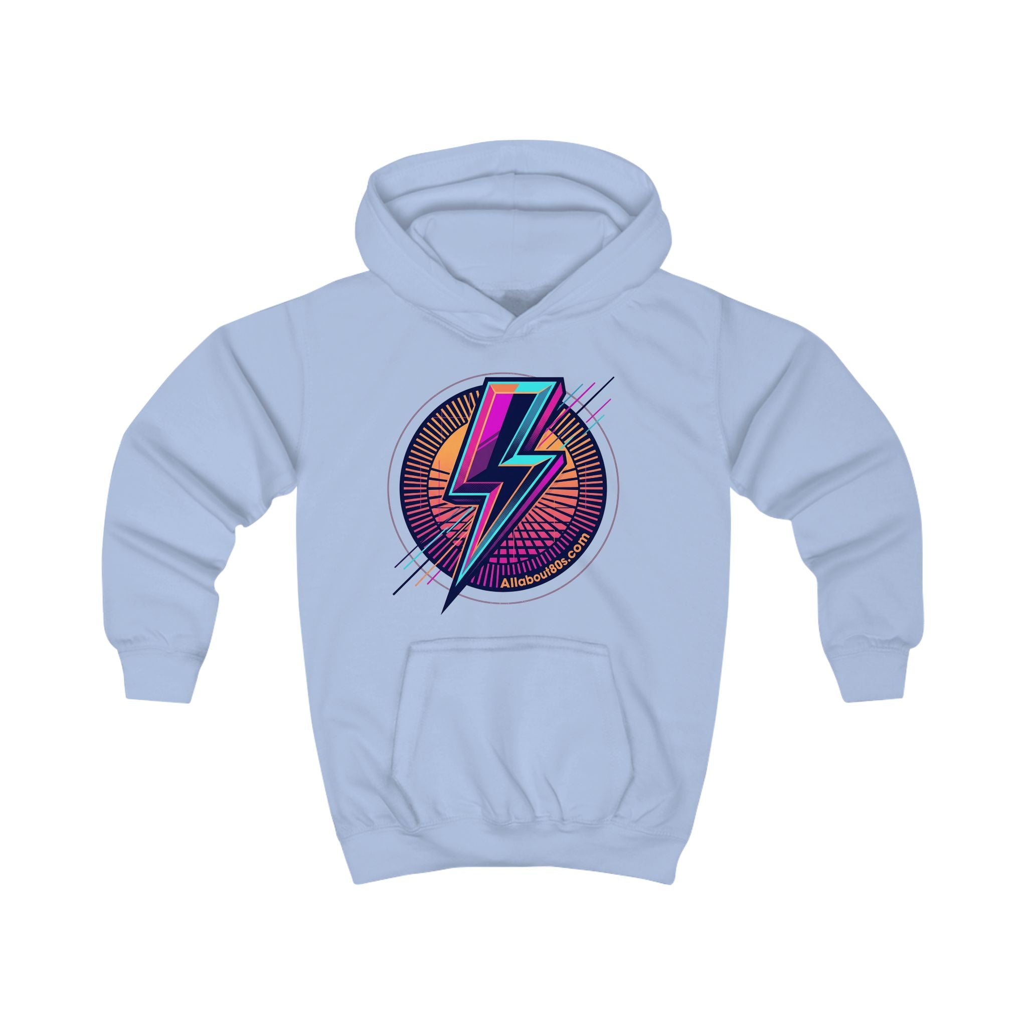 Kids Hoodie - Retro Lightning Bolt Graphic Hooded Sweatshirt for Boys & Girls