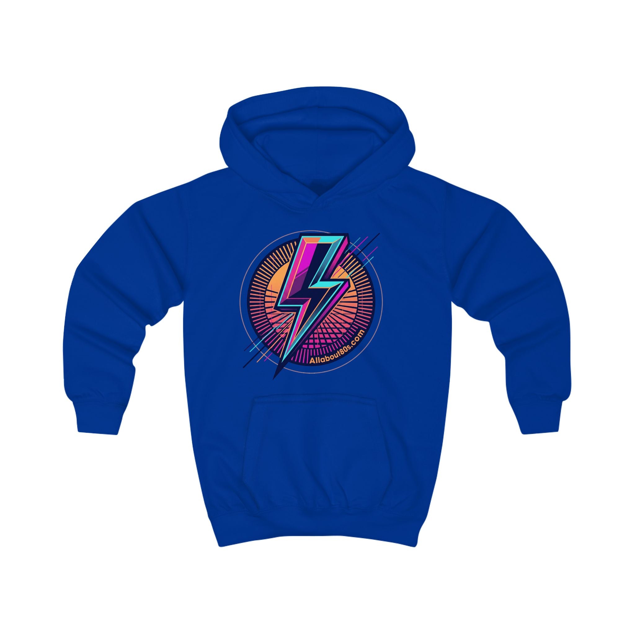 Kids Hoodie - Retro Lightning Bolt Graphic Hooded Sweatshirt for Boys & Girls