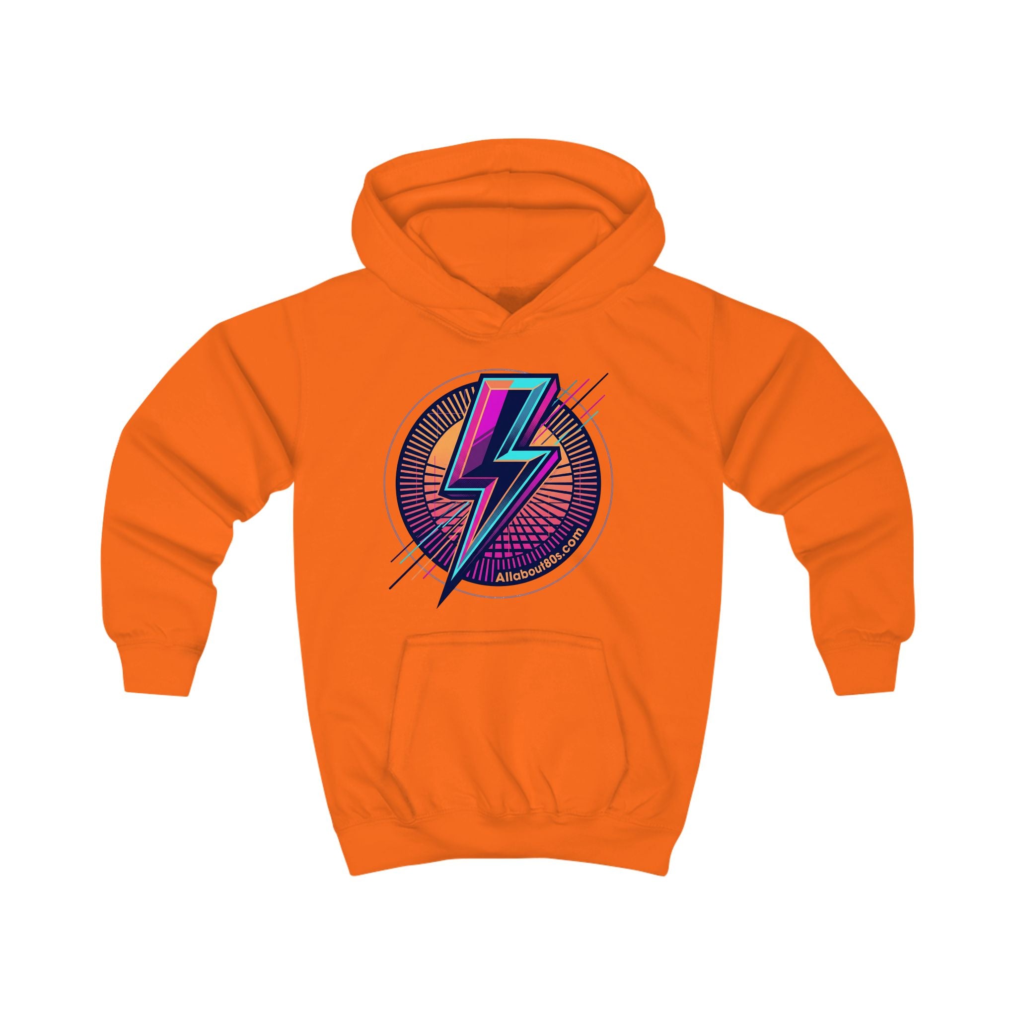 Kids Hoodie - Retro Lightning Bolt Graphic Hooded Sweatshirt for Boys & Girls