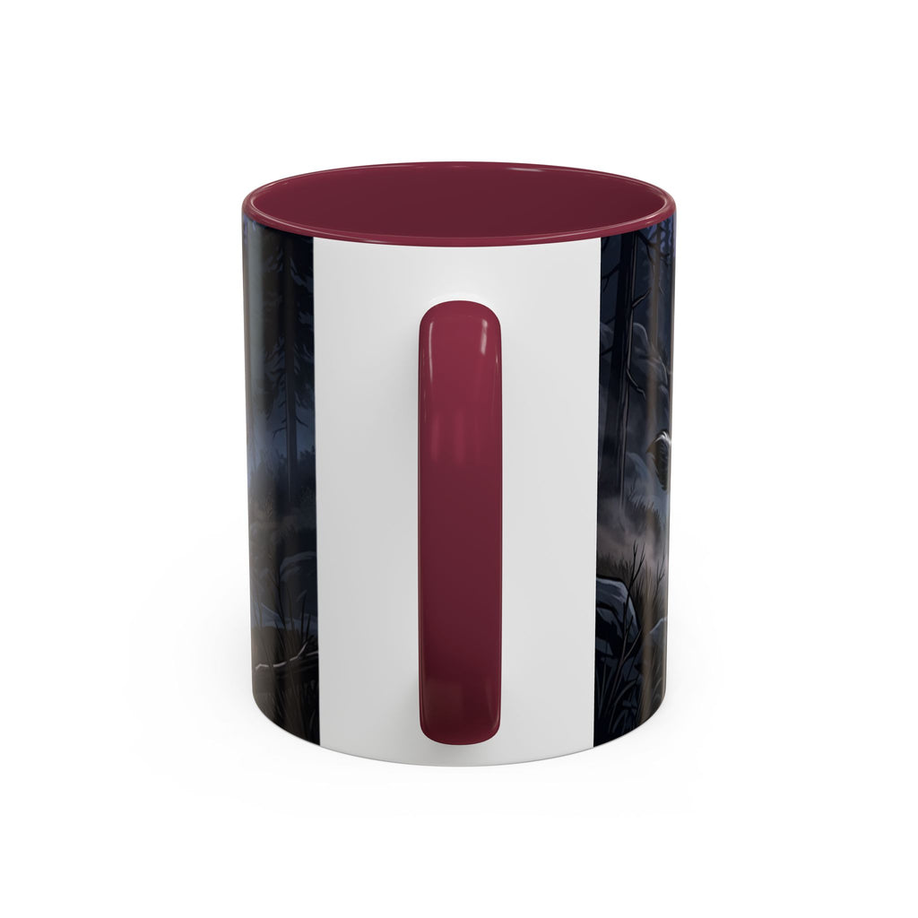 Wolf Pack Nightscape Mug — 11oz/15oz Scenic Black-Interior Coffee Cup