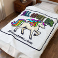 Velveteen Blanket — "All About 80s" Rainbow Unicorn Retro Throw