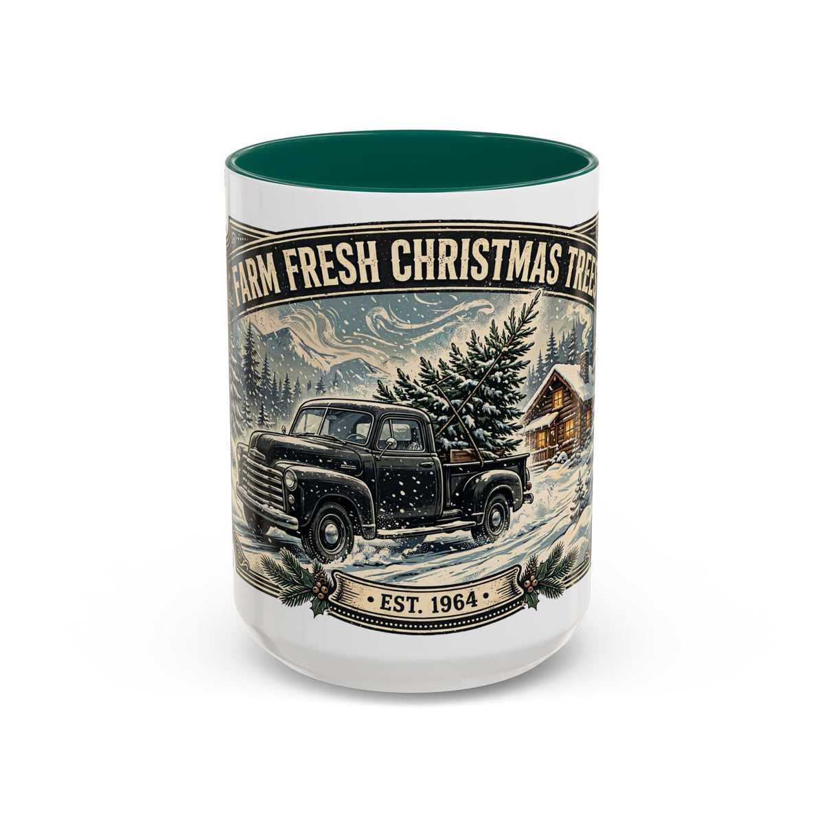 Farm Fresh Christmas Trees Vintage Truck Holiday Mug