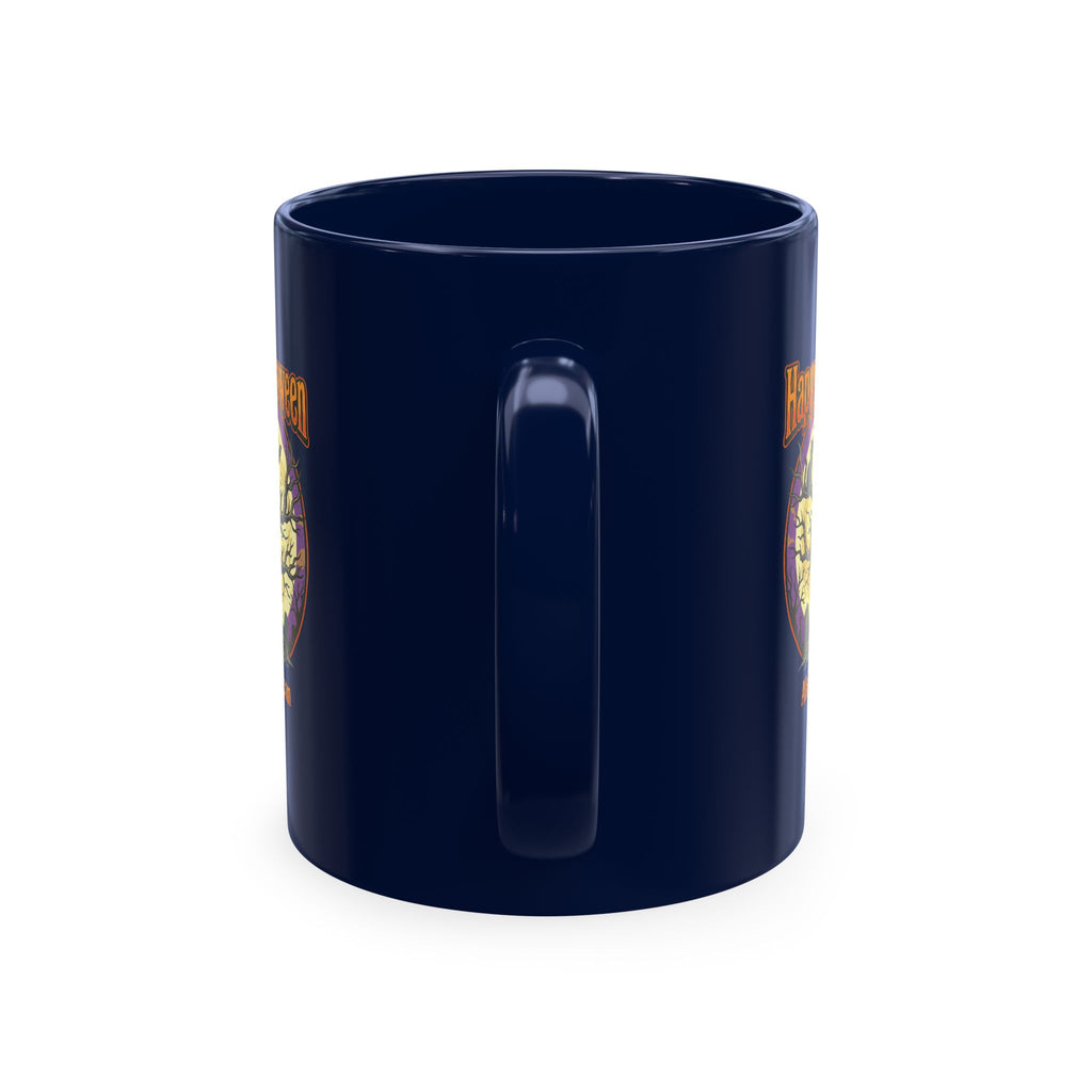 Happy Halloween Ceramic Mug — Spooky Tree & Moon Coffee Cup