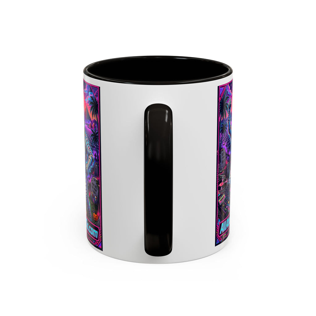 80s Retro Astro Skate Mug — Neon Vaporwave Skeleton Skateboard Coffee Cup (AllAbout80s.com)