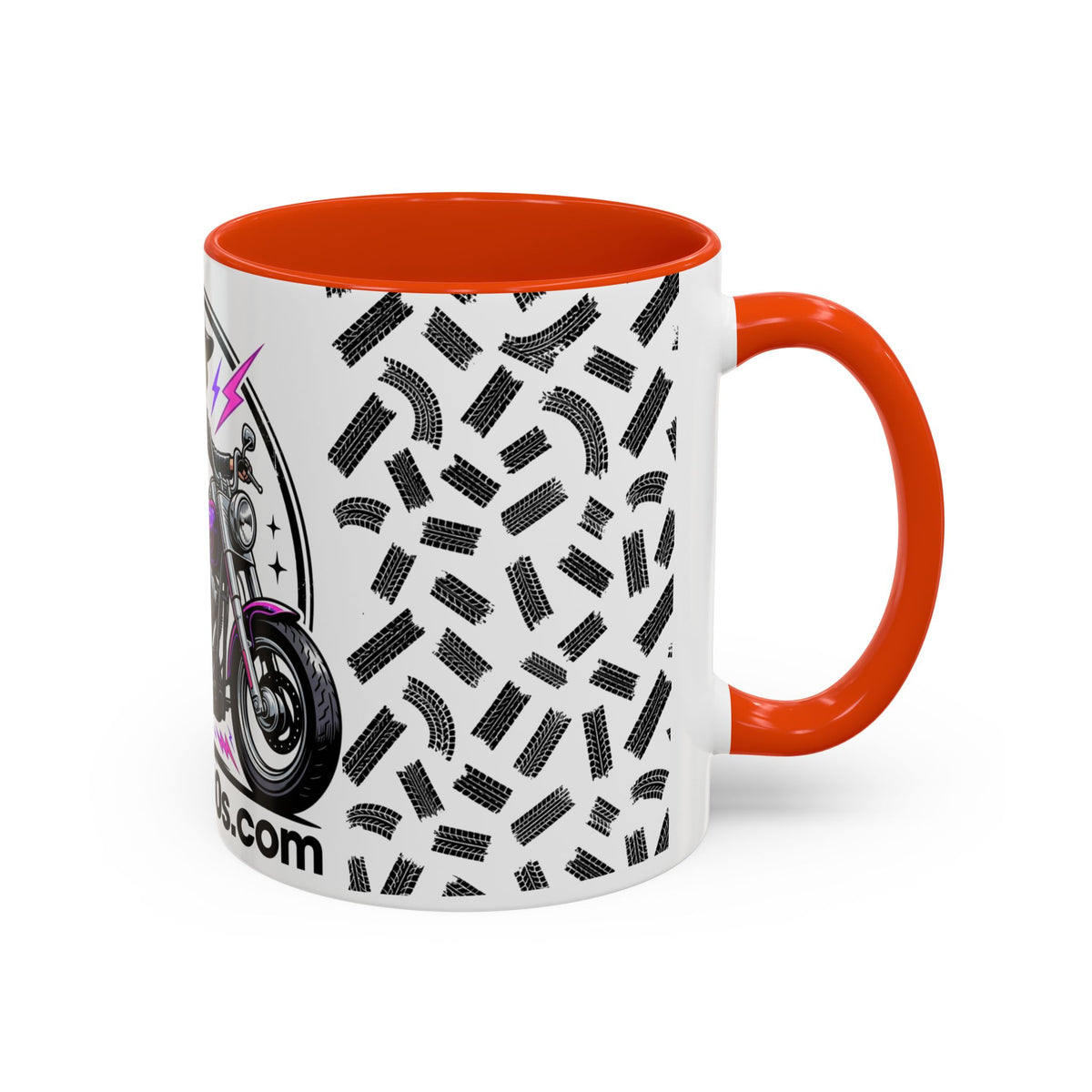 Witch Biker Motorcycle Mug — Retro 80s Neon Witch on Bike Coffee Cup (11oz/15oz)