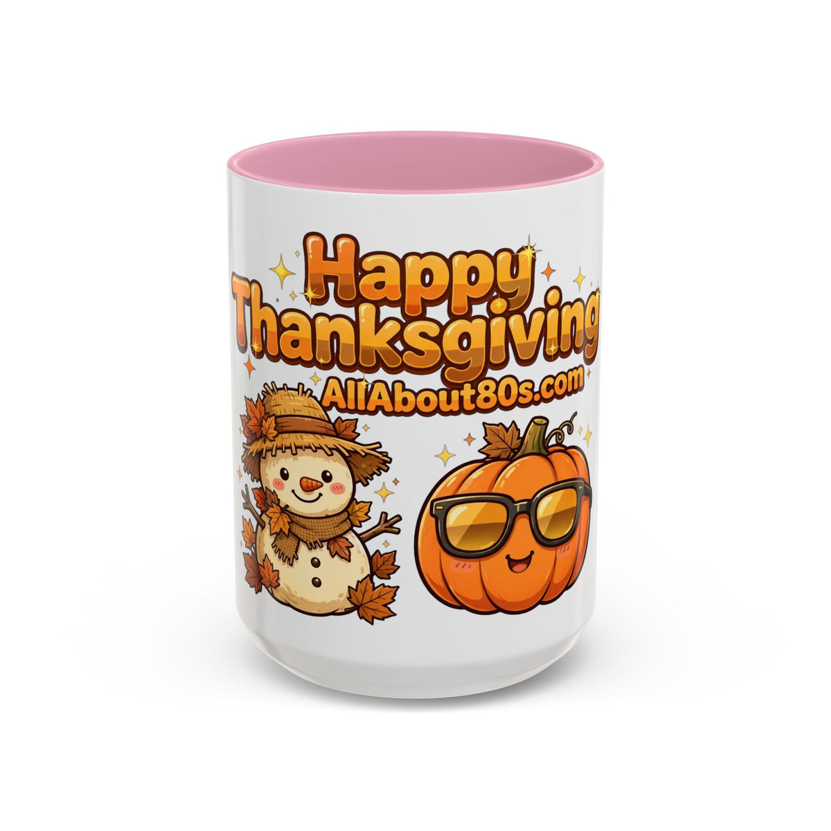 Happy Thanksgiving Pumpkin & Scarecrow Mug – Festive Fall Coffee Cup (11oz, 15oz)