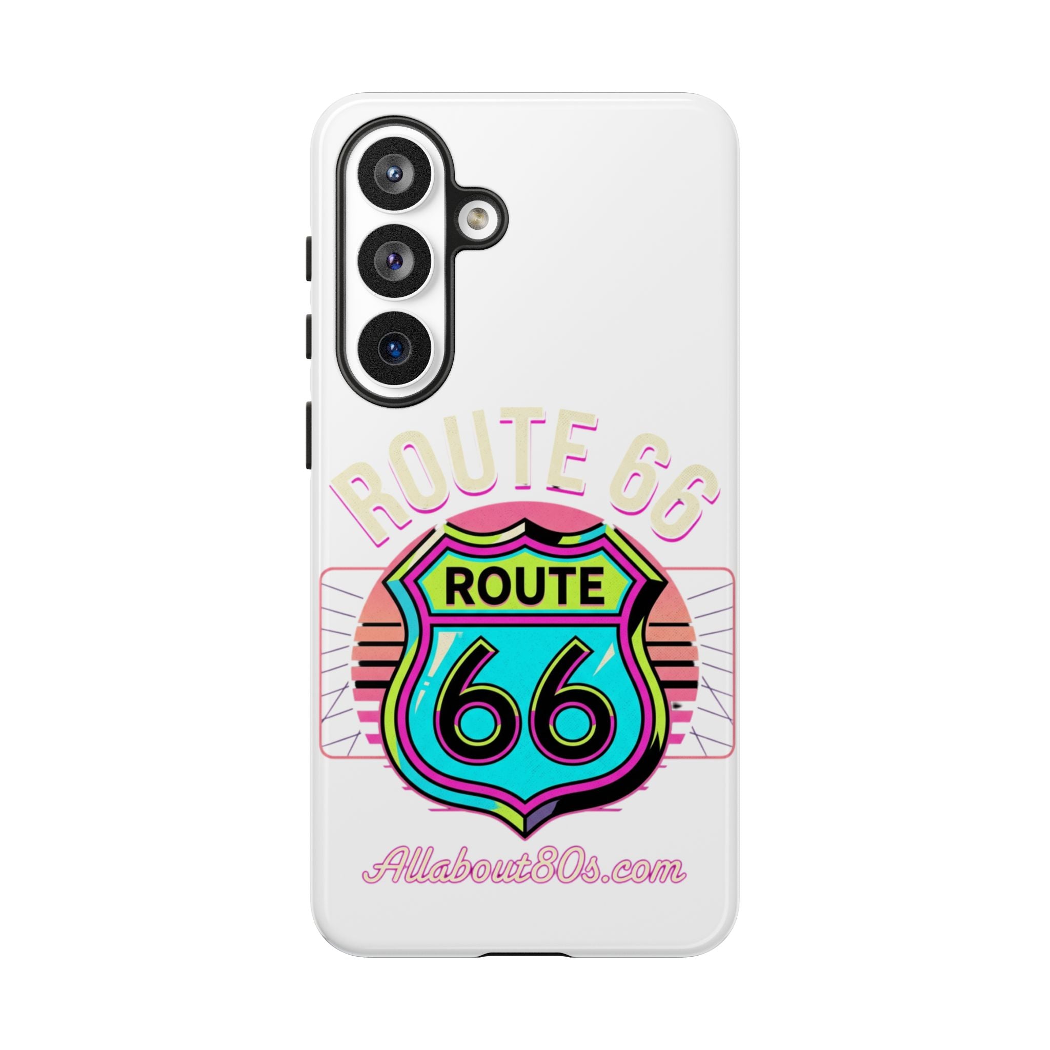 Route 66 Neon Phone Case — Retro Road Trip iPhone Cover