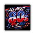 All About 80s 4th of July Sticker — Retro American Flag Cassette Decal