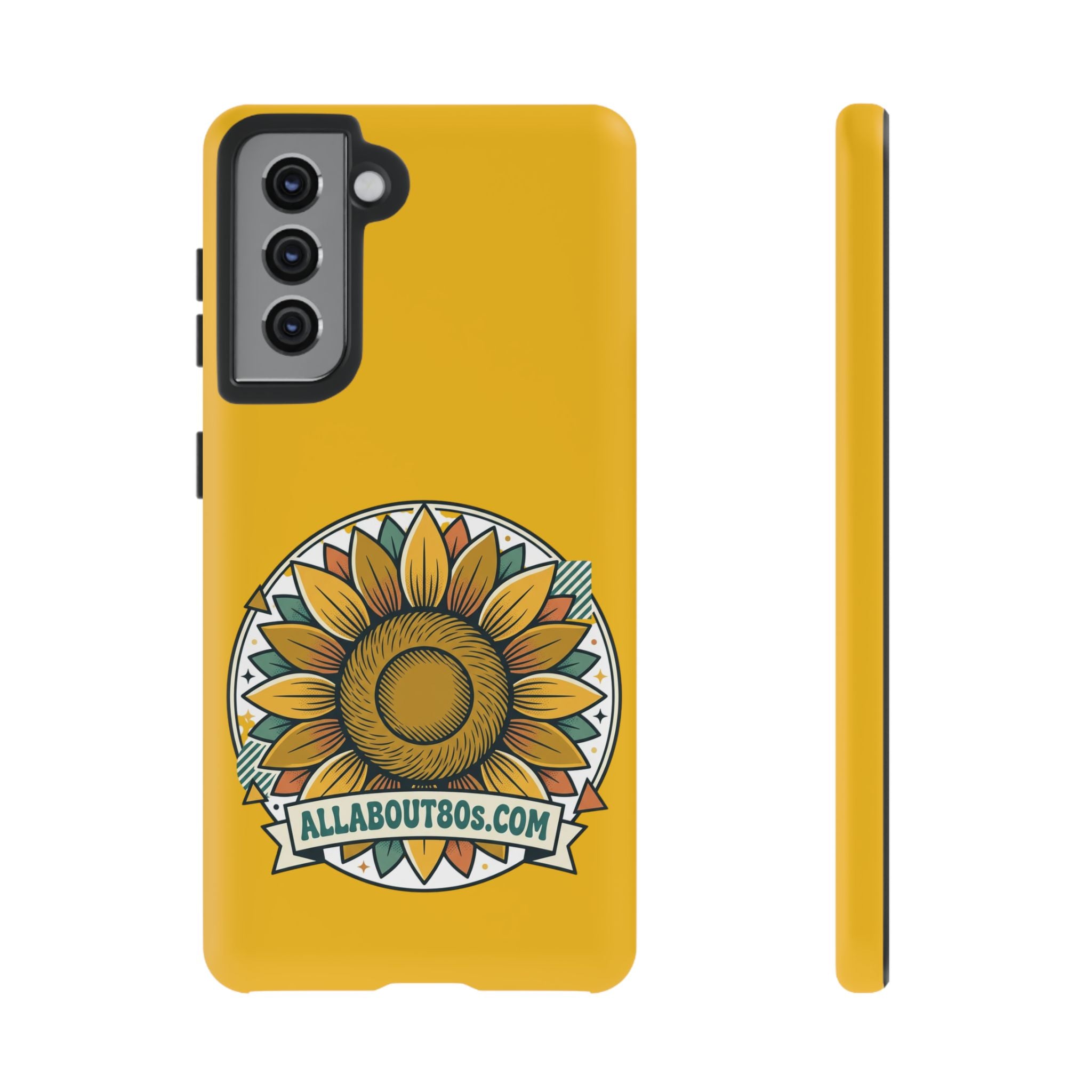 Sunflower Logo Phone Case — AllAbout80s.com Yellow Protective Cover