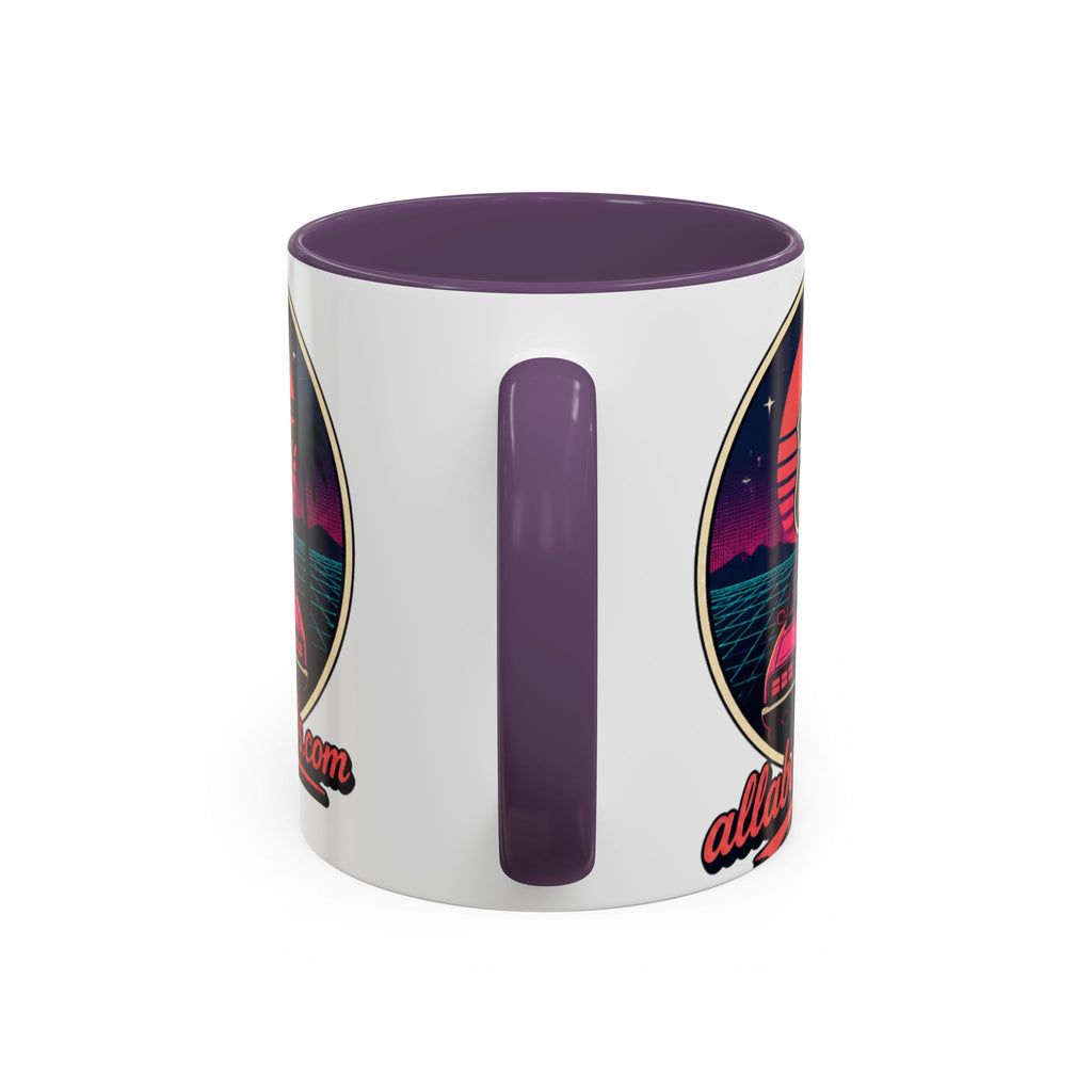 Route 66 Retro 80s Accent Coffee Mug — 'allabout80s' Vintage Sunset Design (11/15oz)