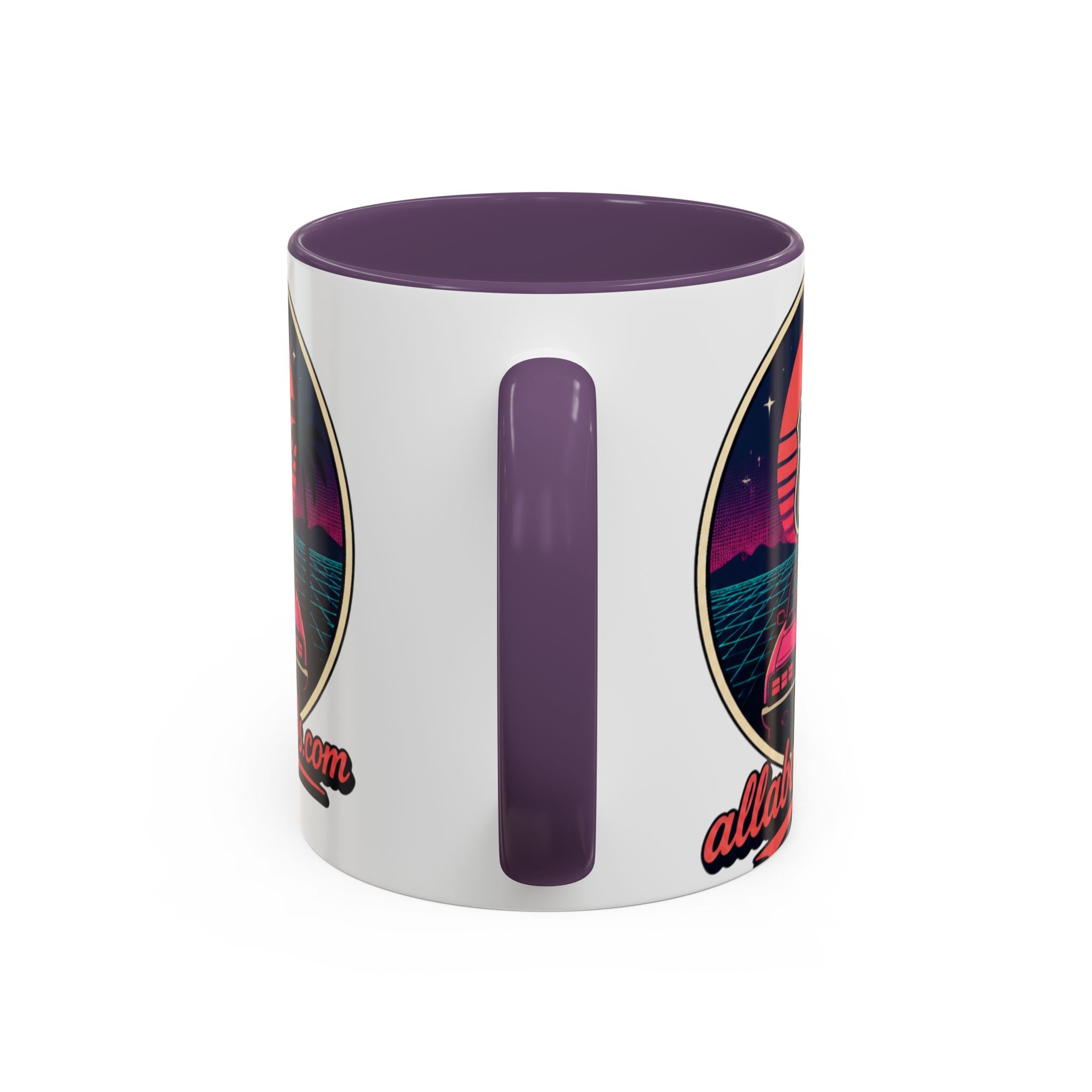 Route 66 Retro 80s Accent Coffee Mug — 'allabout80s' Vintage Sunset Design (11/15oz)