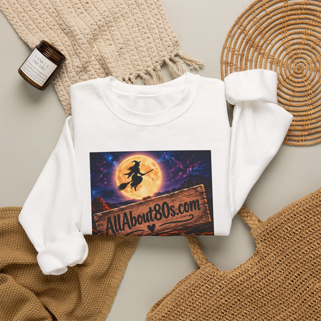 Halloween Route 66 Sweatshirt — AllAbout80s.com Pumpkin Witch Crewneck