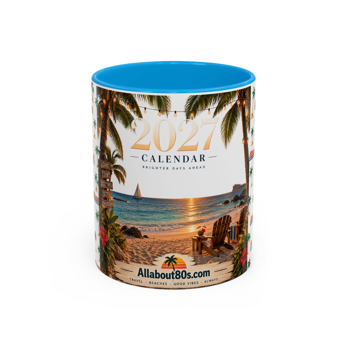2025 Beach Sunset Calendar Mug