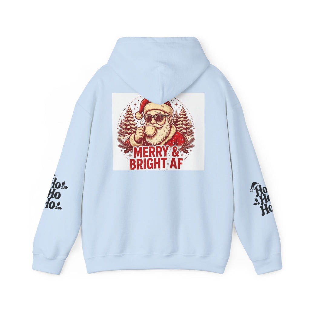 Merry & Bright AF Christmas Santa Hoodie