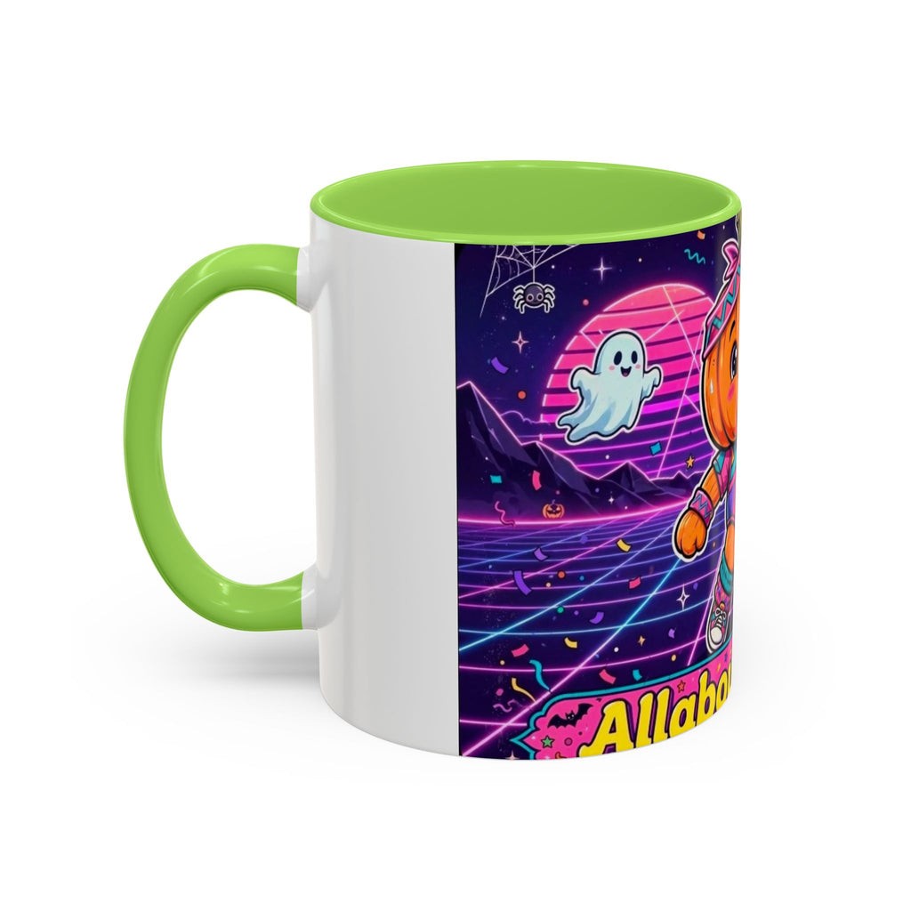 80s Retro Pumpkin Mug – Cute Neon Halloween Coffee Cup (11oz/15oz)