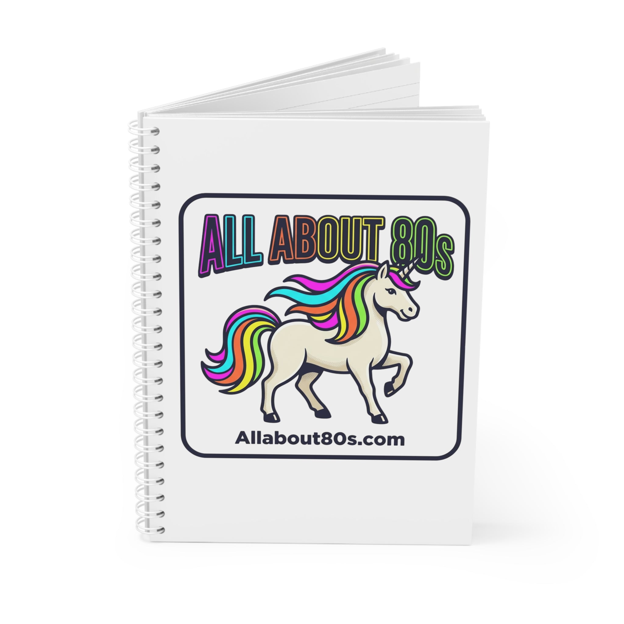 All About 80s Unicorn Spiral Notebook — Retro Rainbow Vintage 80s Journal