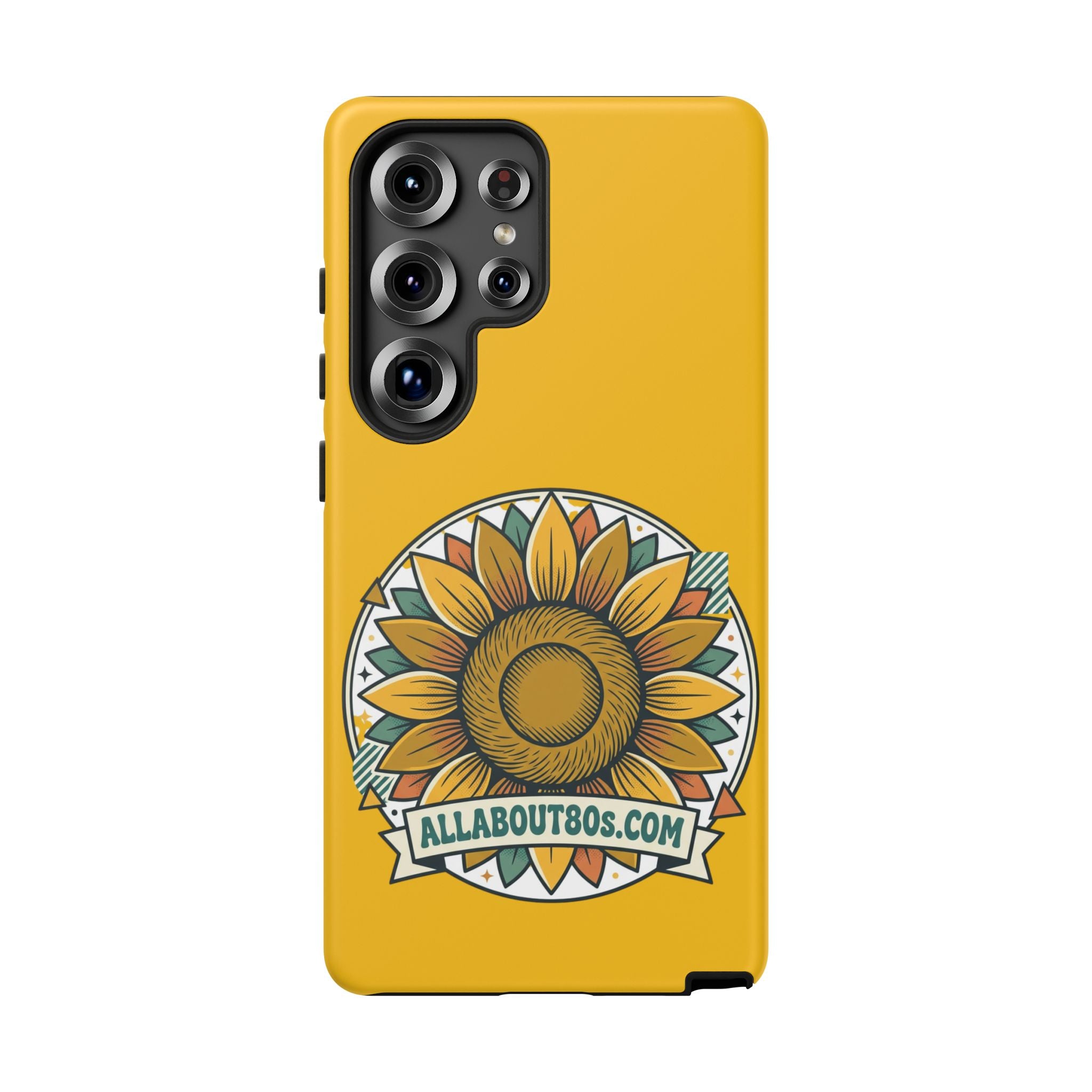 Sunflower Logo Phone Case — AllAbout80s.com Yellow Protective Cover