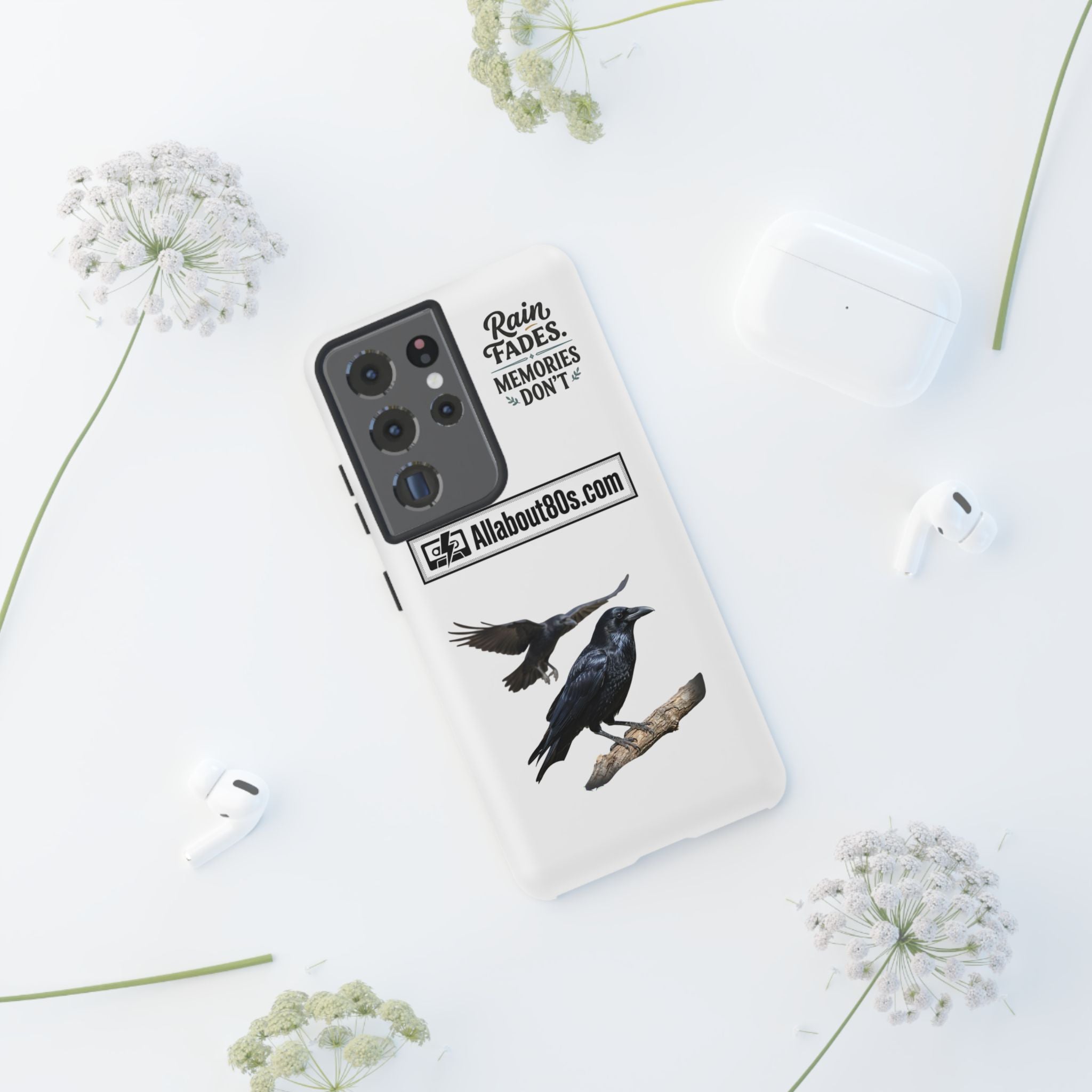 Raven Flight Phone Case — Protective iPhone Case with Black Crow Design