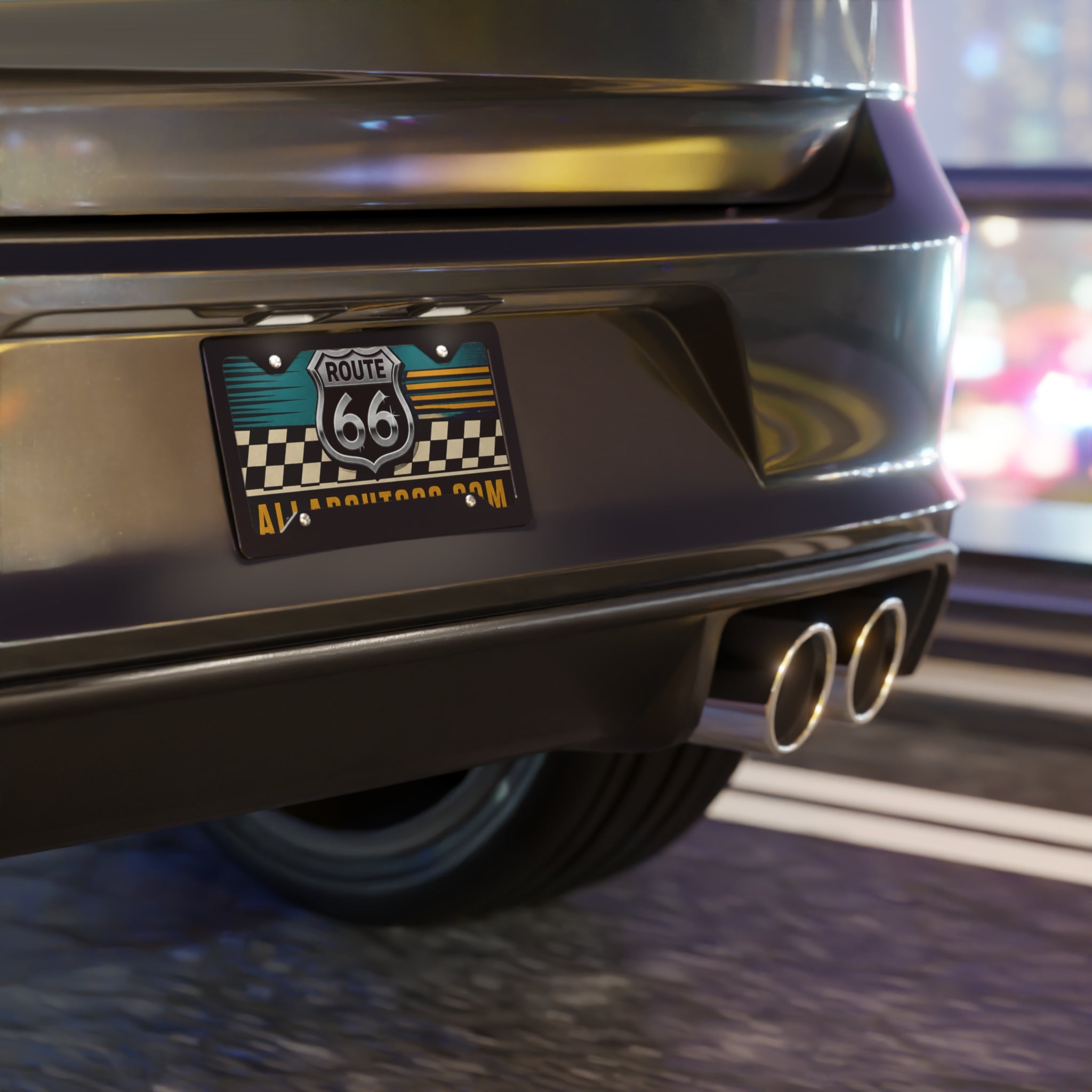 Route 66 Retro Vanity Plate — AllAbout80s.com License Tag