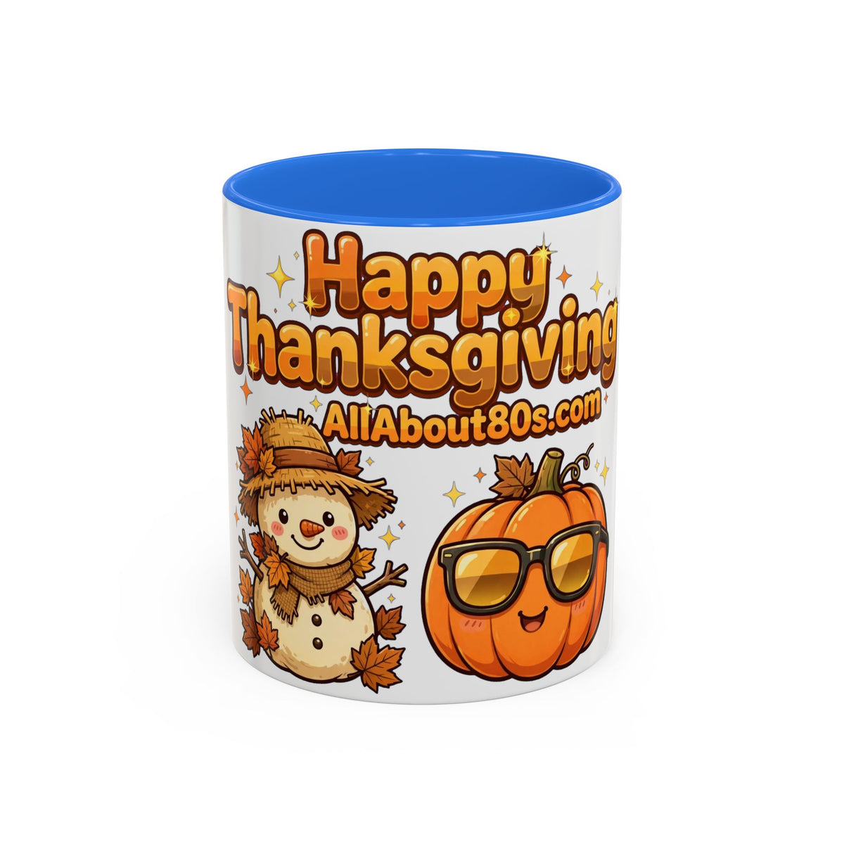 Happy Thanksgiving Pumpkin & Scarecrow Mug – Festive Fall Coffee Cup (11oz, 15oz)