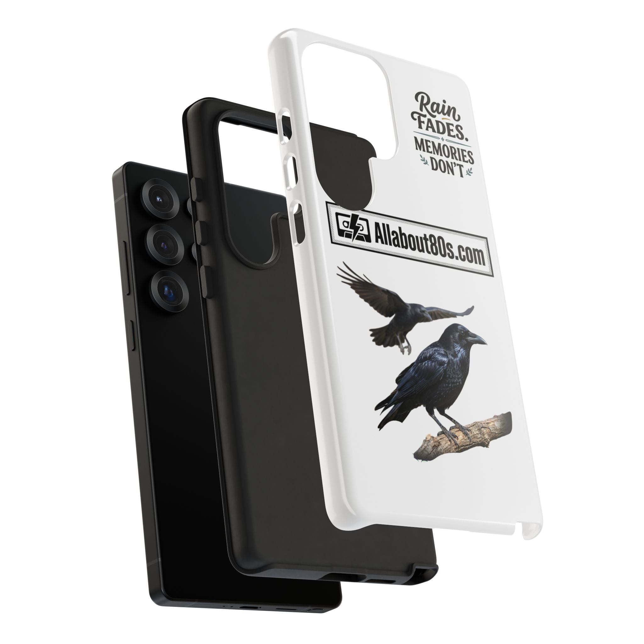 Raven Flight Phone Case — Protective iPhone Case with Black Crow Design
