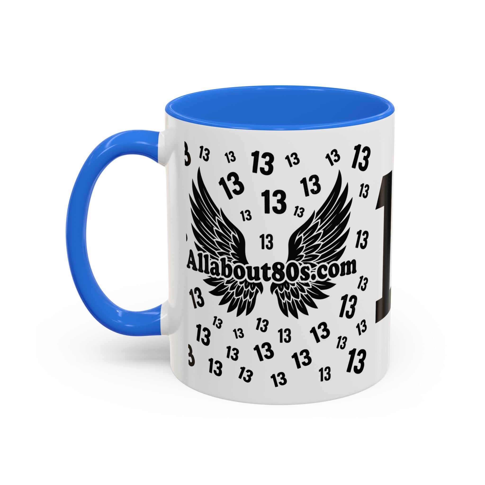 Number 13 Accent Mug — Bold Sports-Style Ceramic Coffee Cup (11oz/15oz)