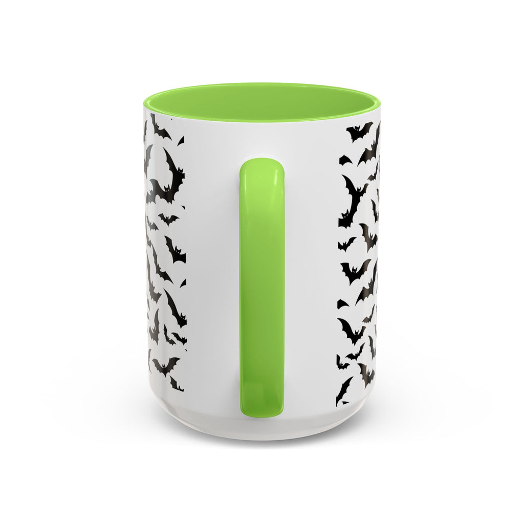 Halloween Haunted Castle Coffee Mug — Colorful Bat Pattern 11oz/15oz
