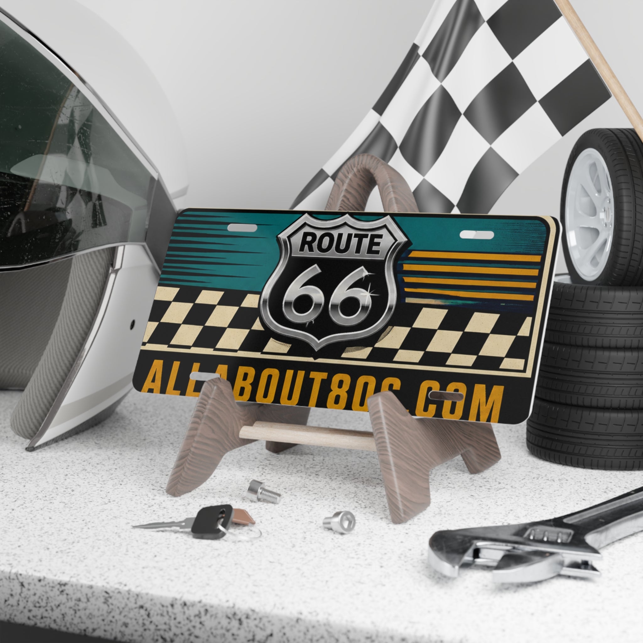 Route 66 Retro Vanity Plate — AllAbout80s.com License Tag
