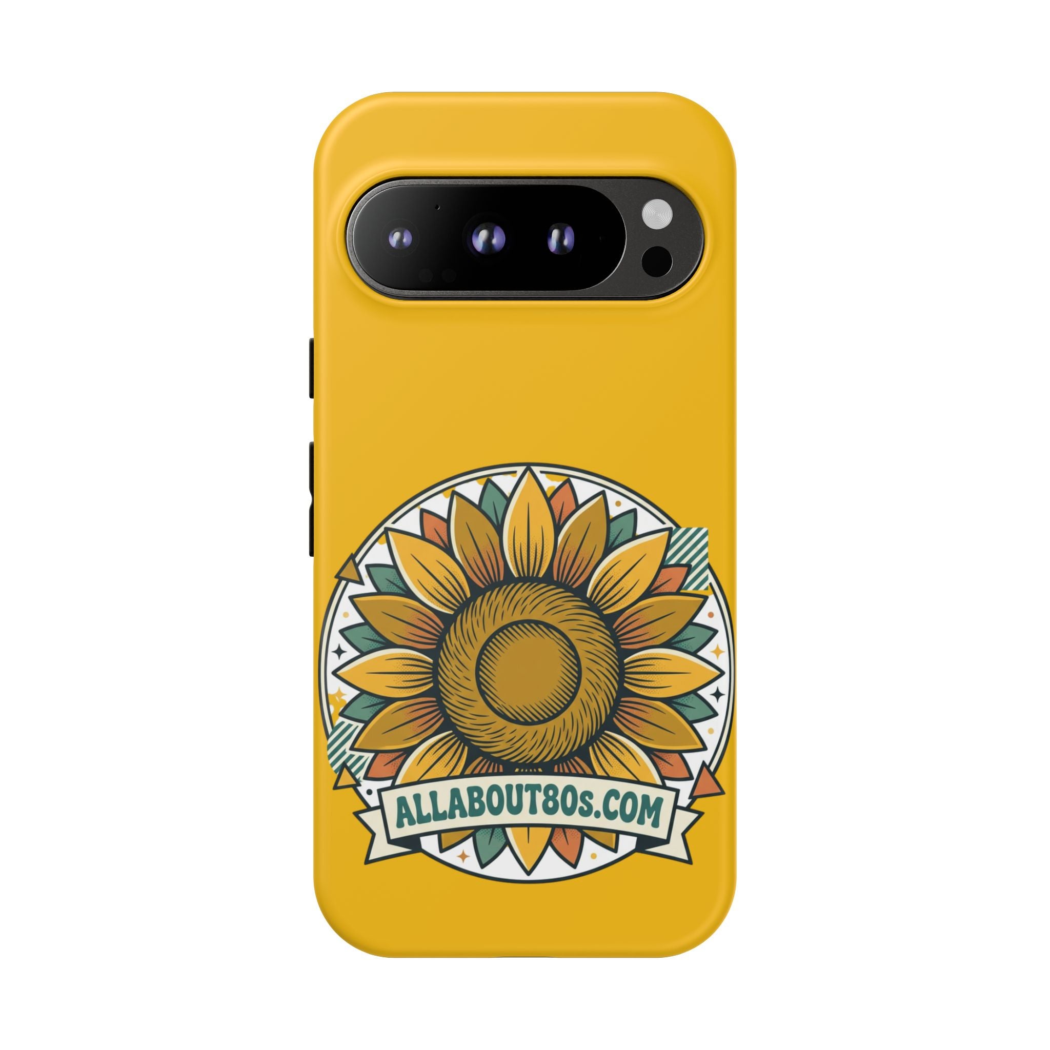 Sunflower Logo Phone Case — AllAbout80s.com Yellow Protective Cover